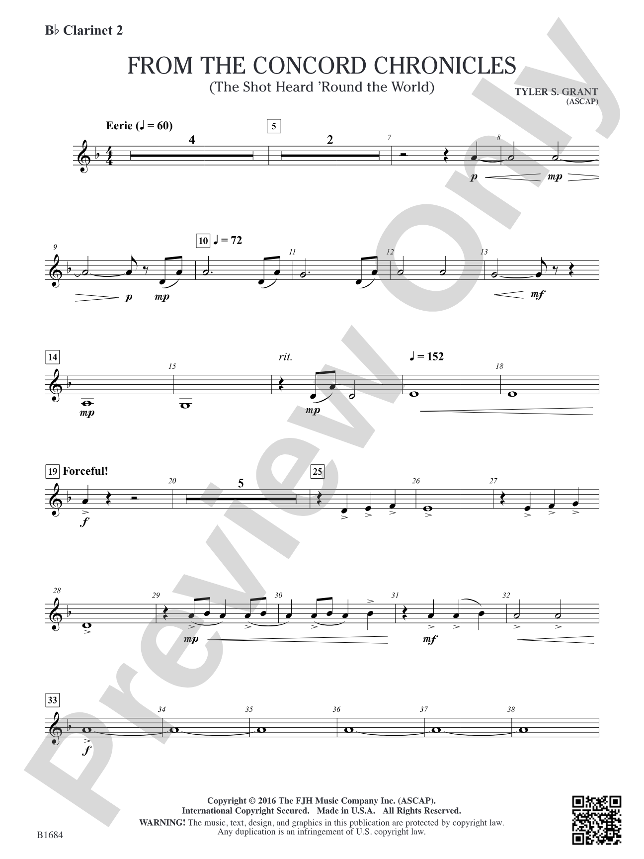 From the Concord Chronicles: B-flat Clarinet 2
