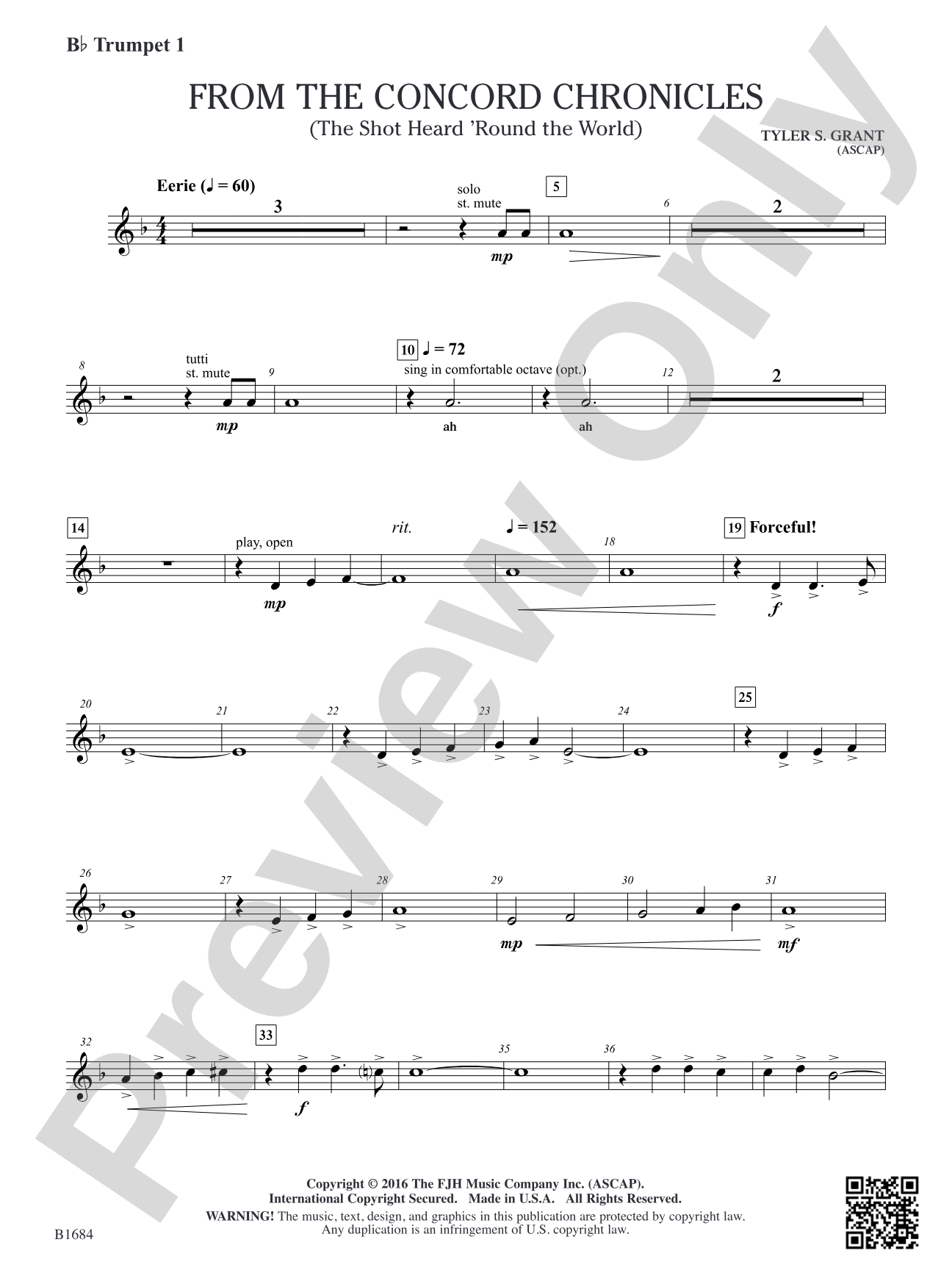 From the Concord Chronicles: B-flat Trumpet 1
