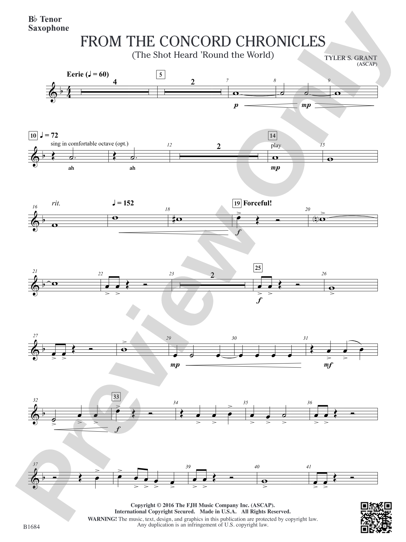 From the Concord Chronicles: B-flat Tenor Saxophone