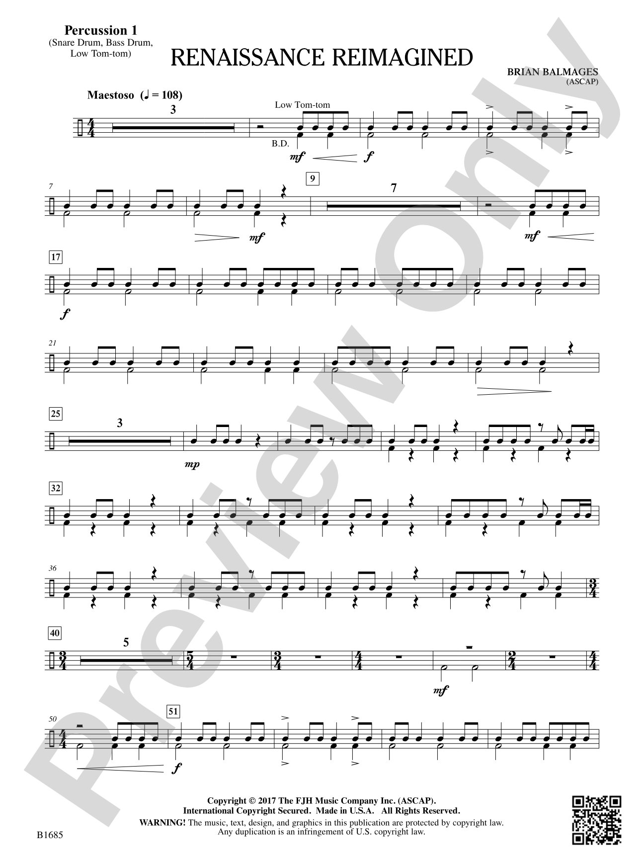 Renaissance Reimagined: Percussion 1