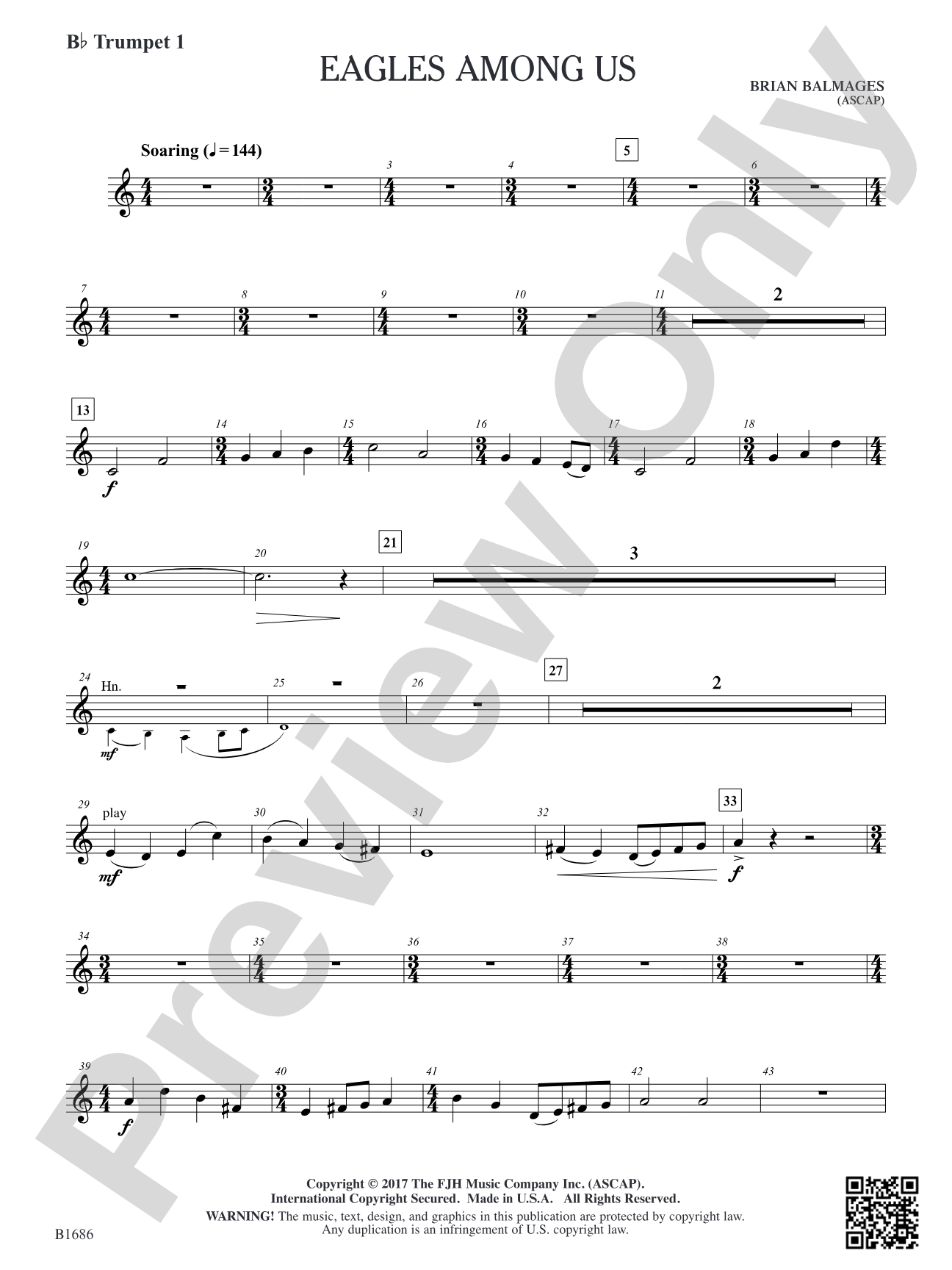 Eagles Among Us: B-flat Trumpet 1
