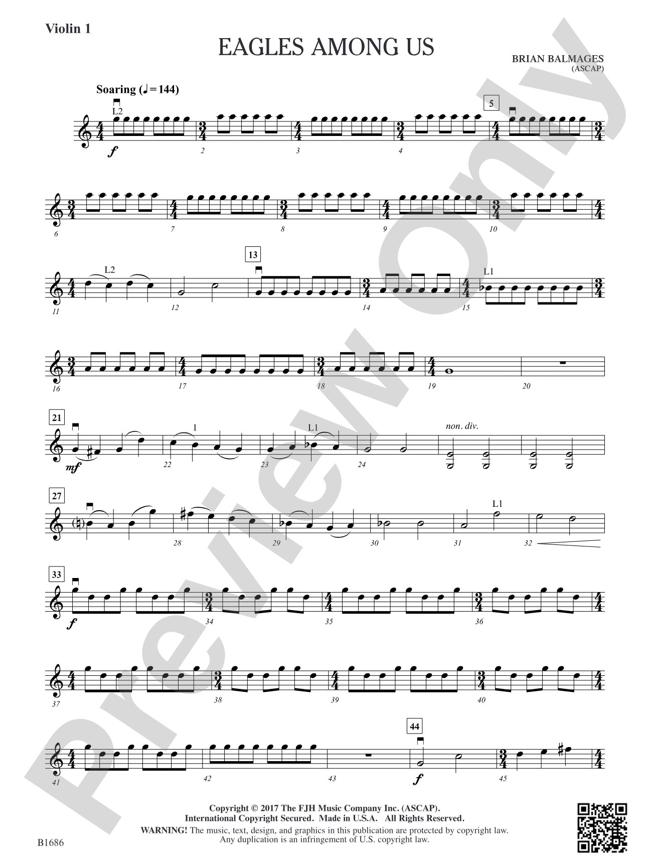 Eagles Among Us: Violin 1