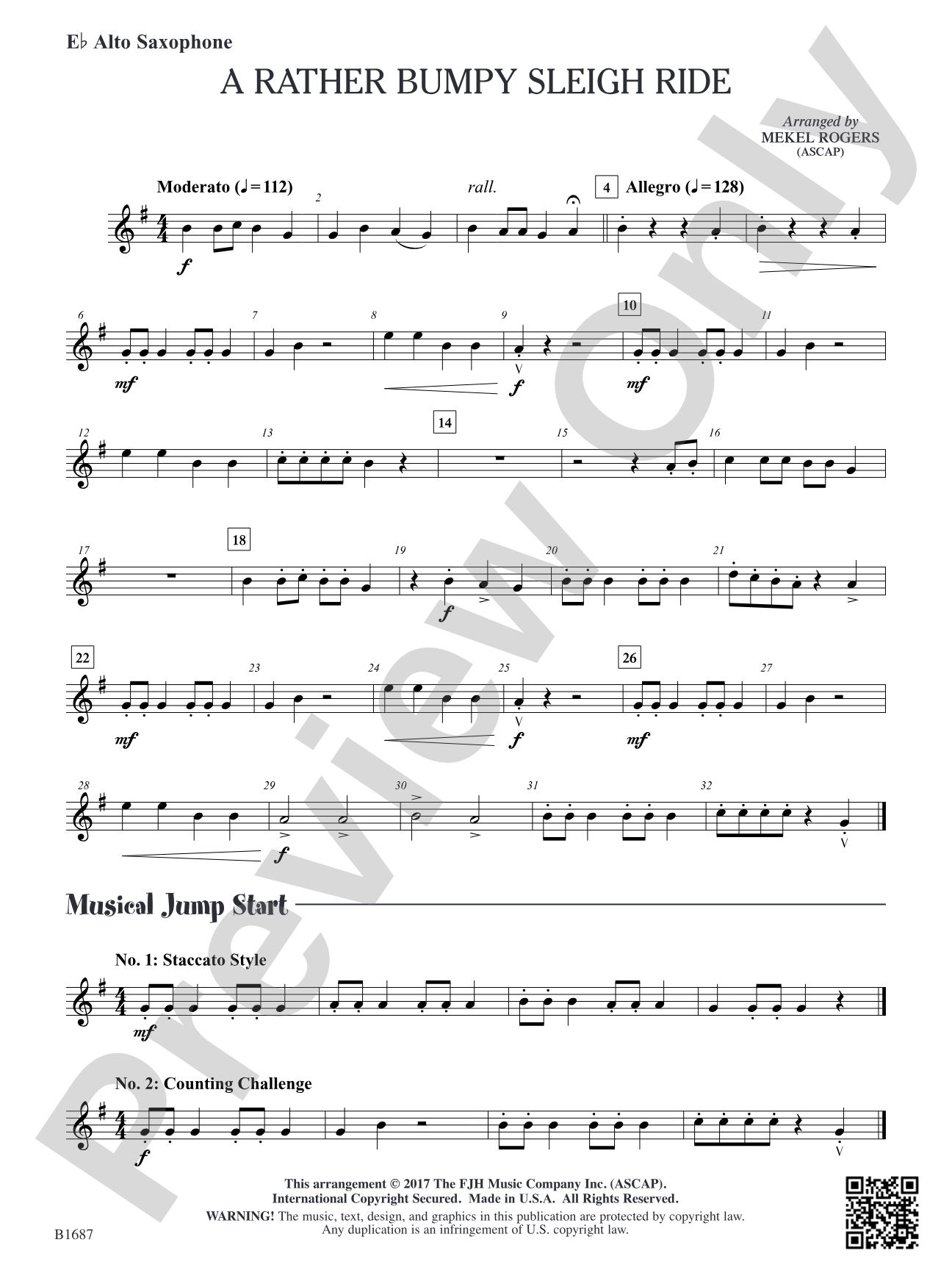 A Rather Bumpy Sleigh Ride: E-flat Alto Saxophone