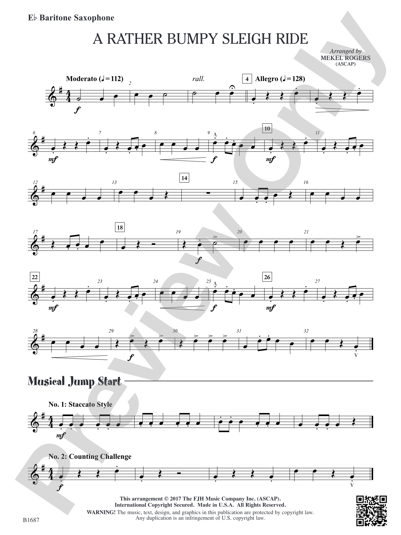 A Rather Bumpy Sleigh Ride: E-flat Baritone Saxophone