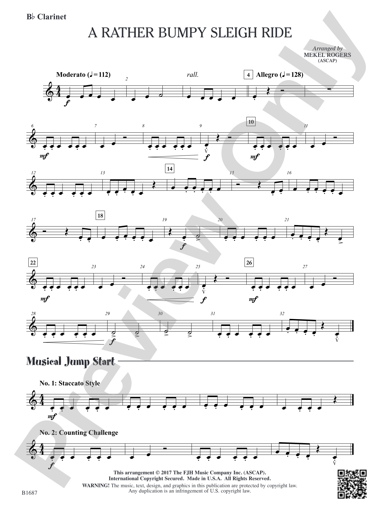 A Rather Bumpy Sleigh Ride: B-flat Clarinet