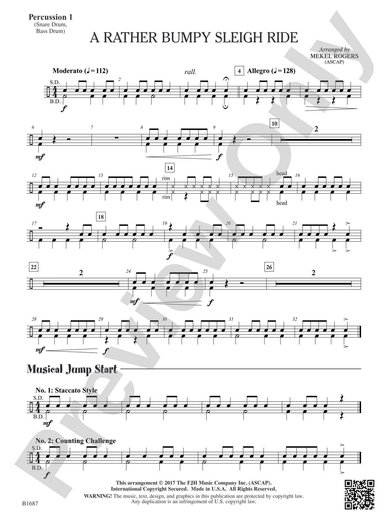 A Rather Bumpy Sleigh Ride: Percussion 1