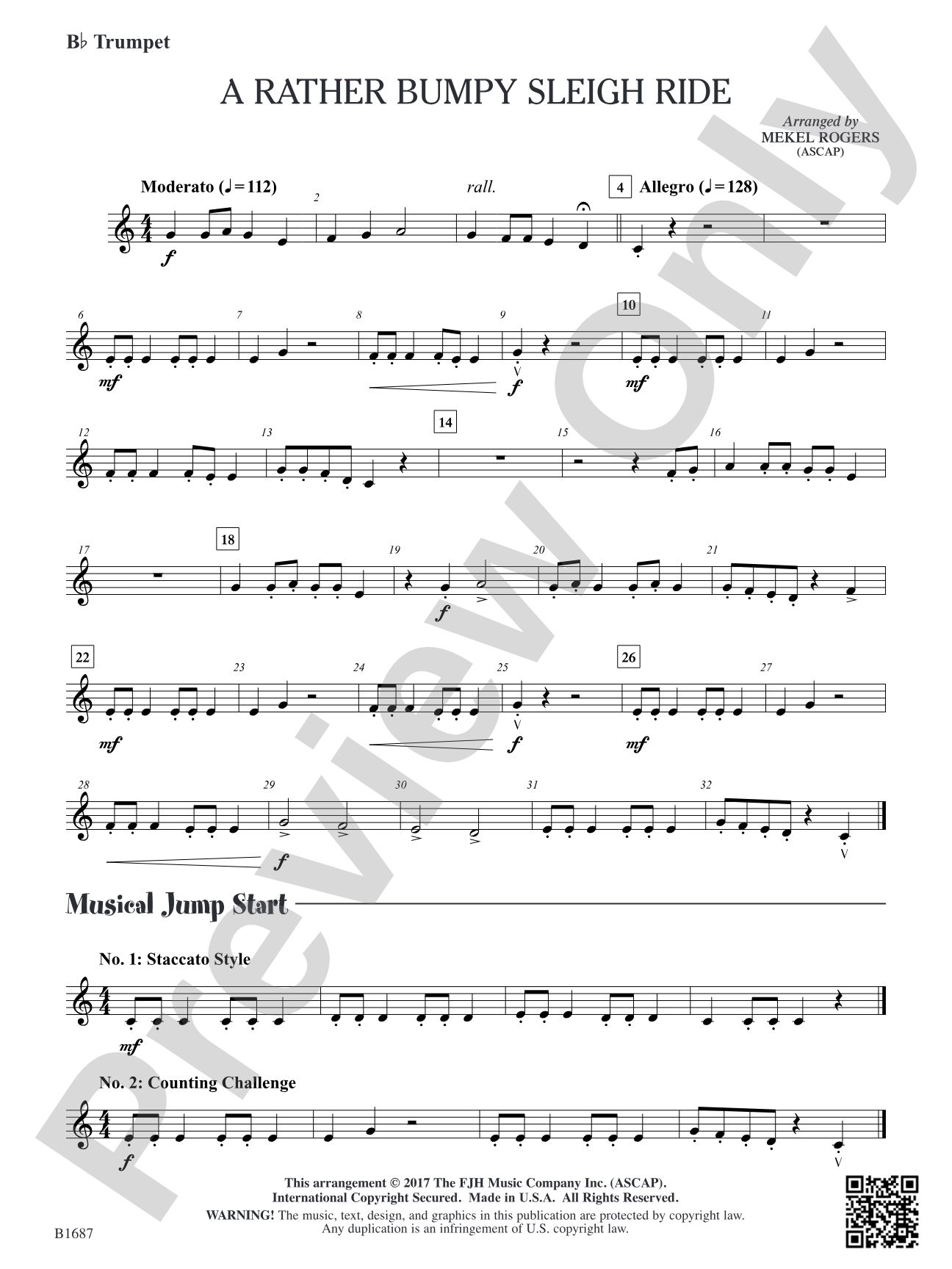 A Rather Bumpy Sleigh Ride: B-flat Trumpet