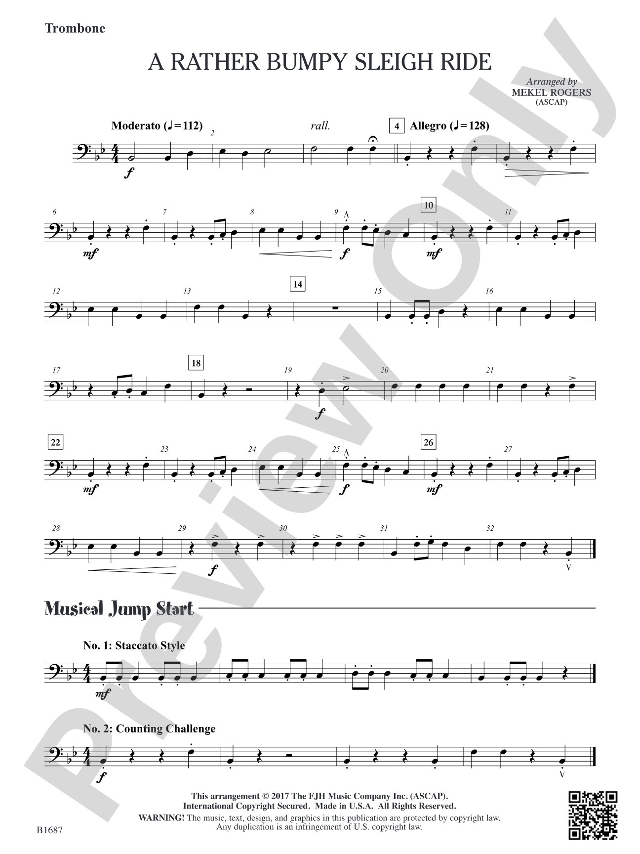 A Rather Bumpy Sleigh Ride: Trombone