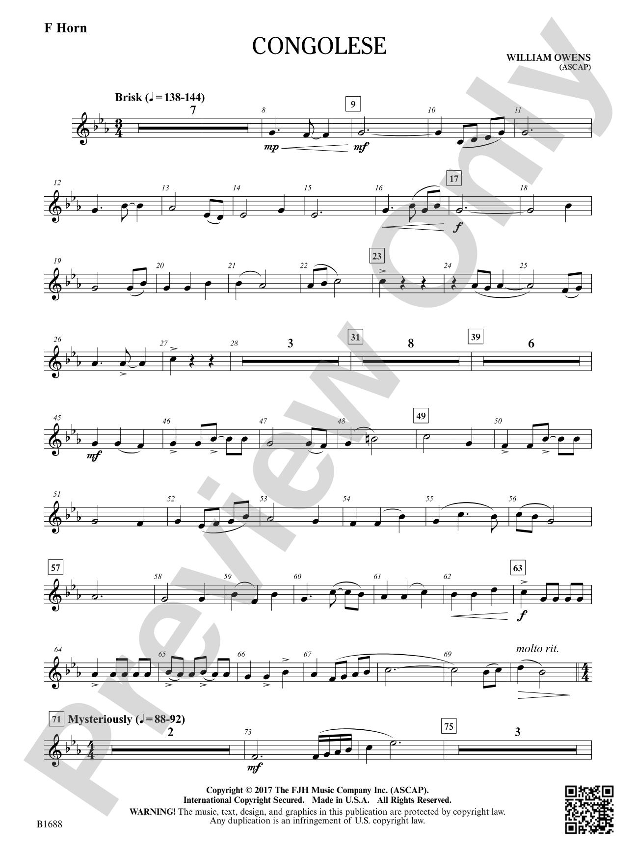 Congolese: F Horn