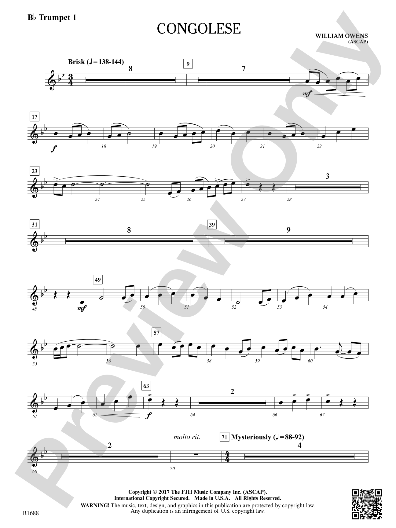 Congolese: B-flat Trumpet 1