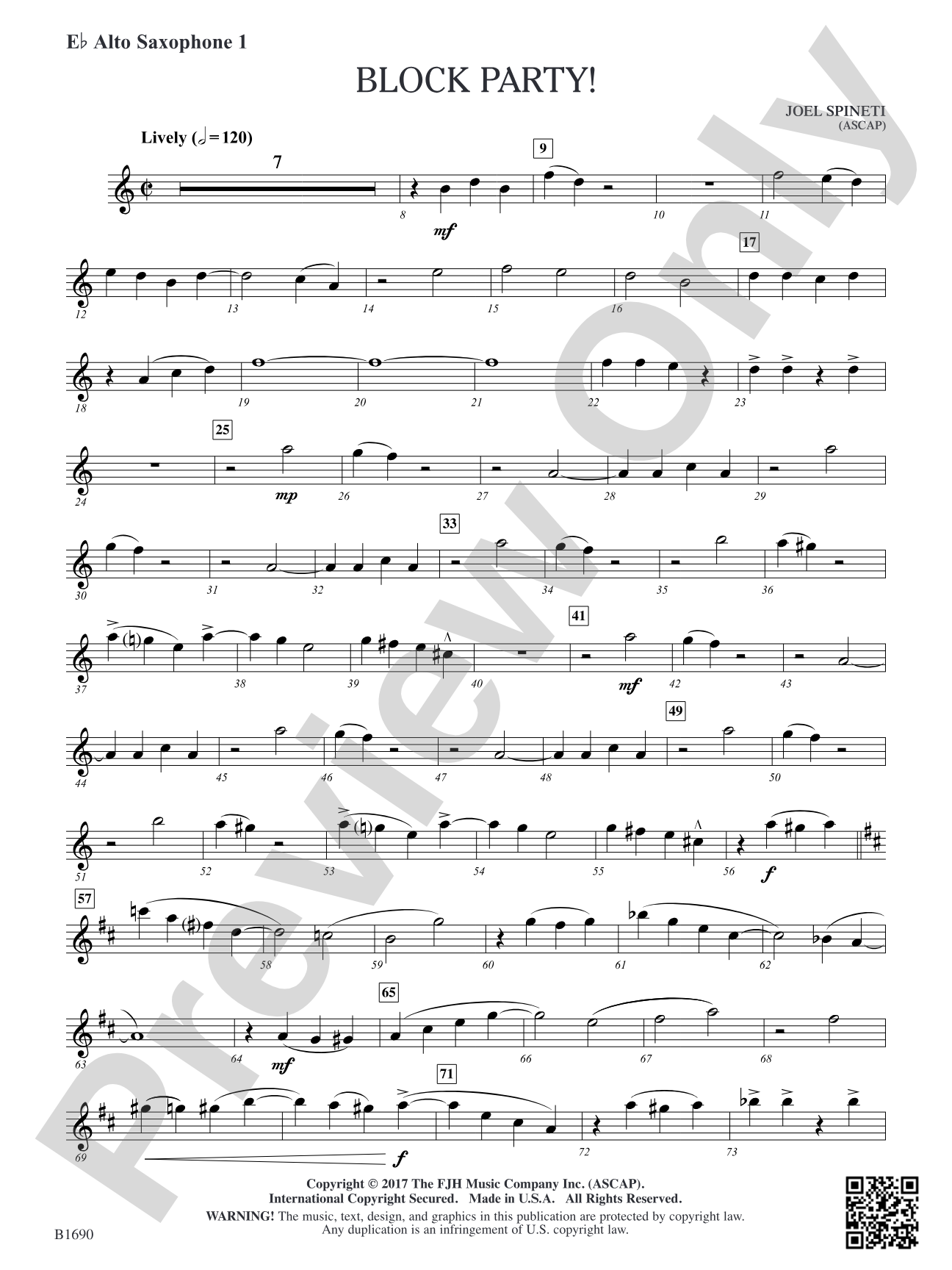 Block Party!: E-flat Alto Saxophone 1