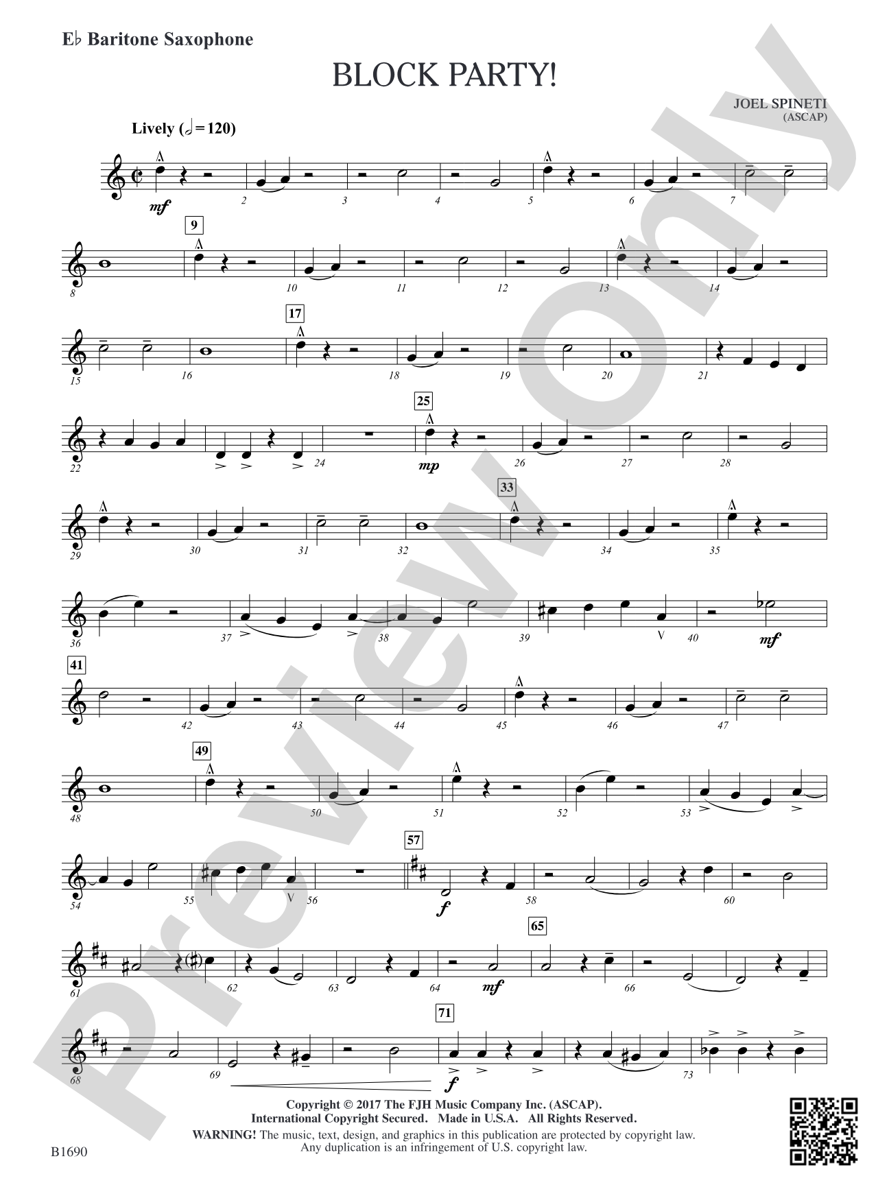 Block Party!: E-flat Baritone Saxophone