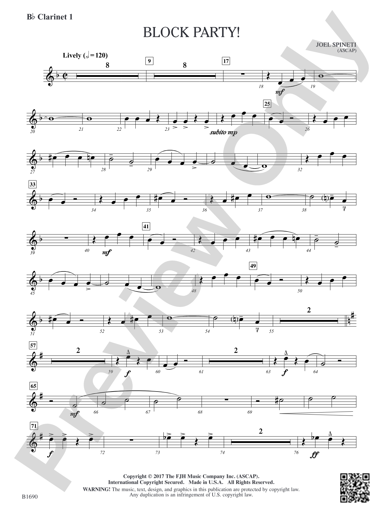 Block Party!: B-flat Clarinet 1