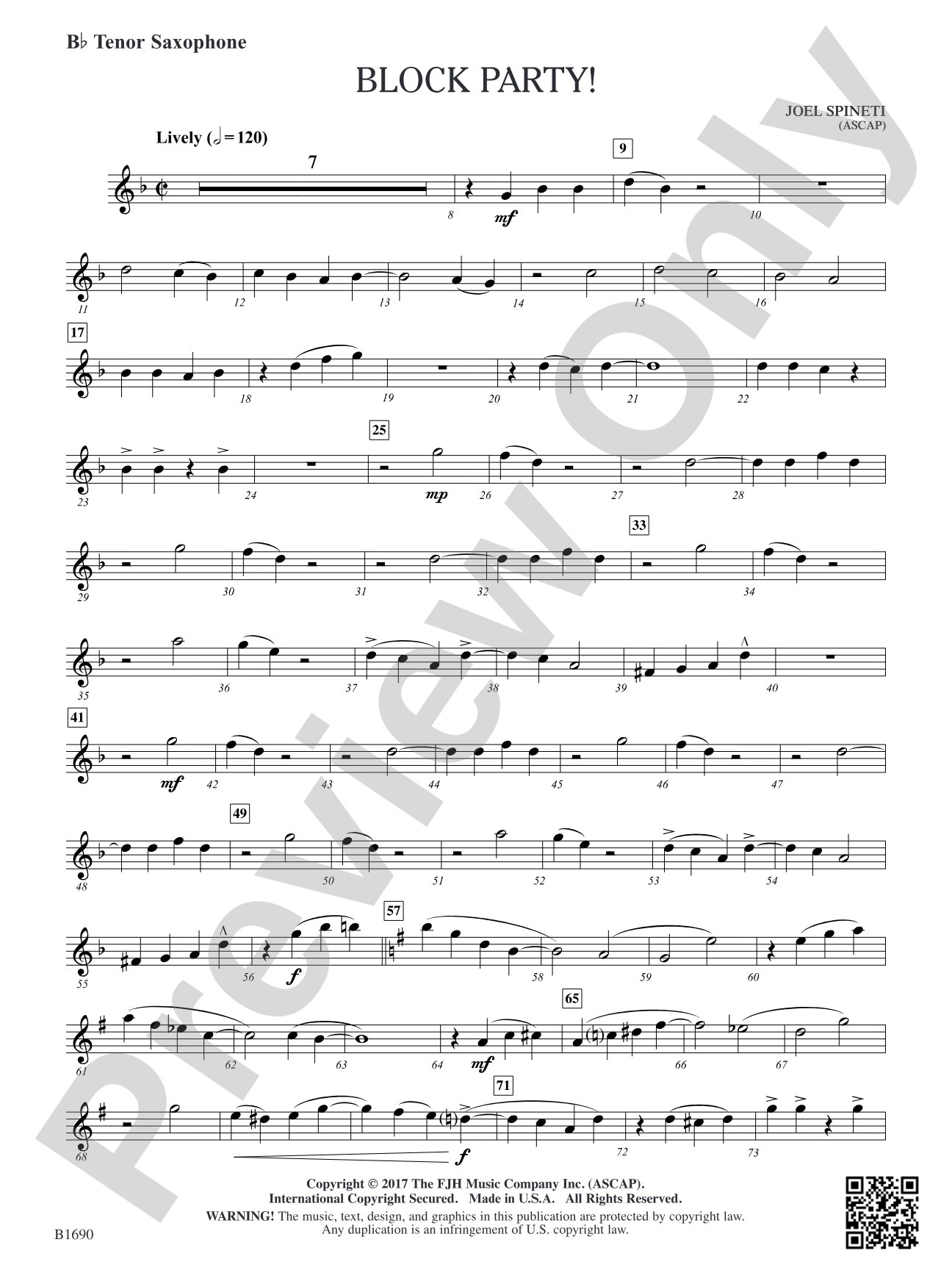 Block Party!: B-flat Tenor Saxophone