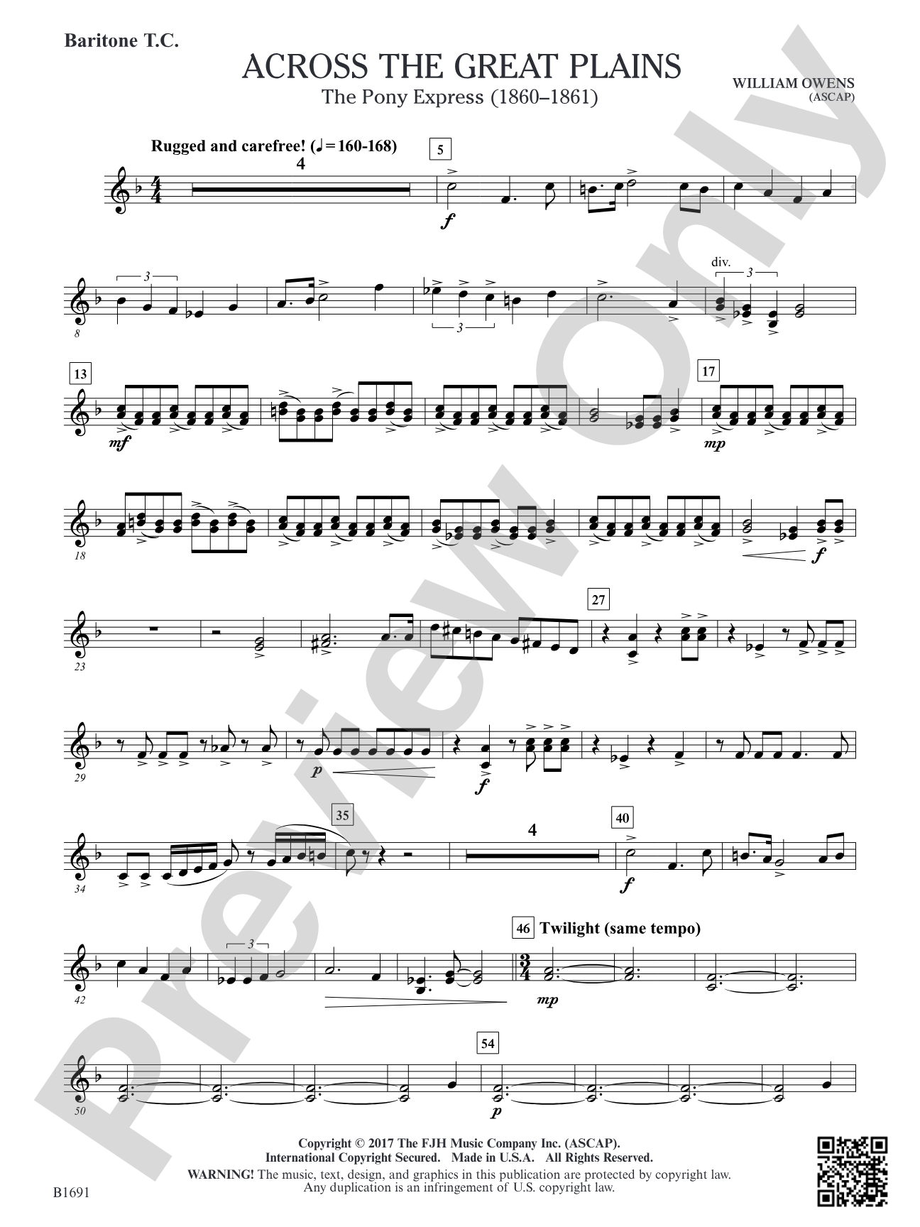 Across The Great Plains: Baritone T.C.