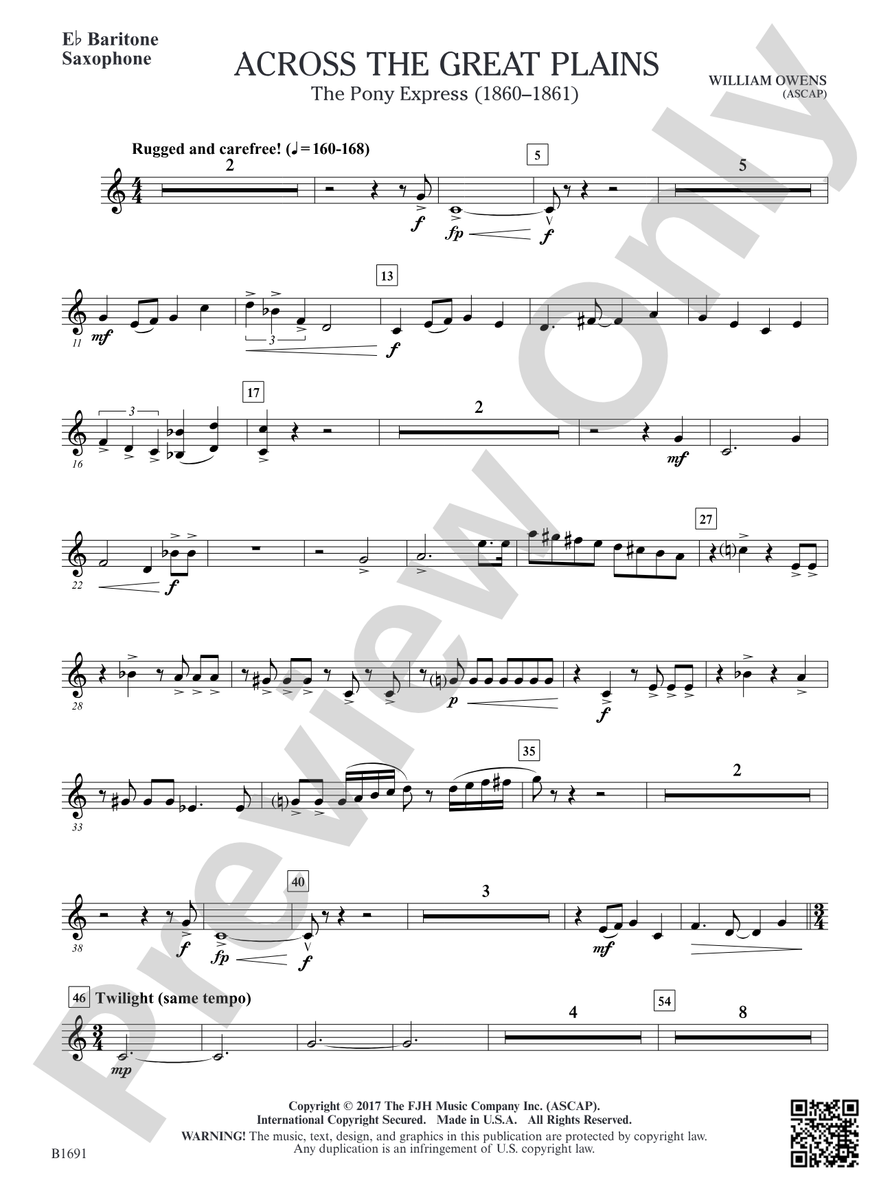 Across The Great Plains: E-flat Baritone Saxophone