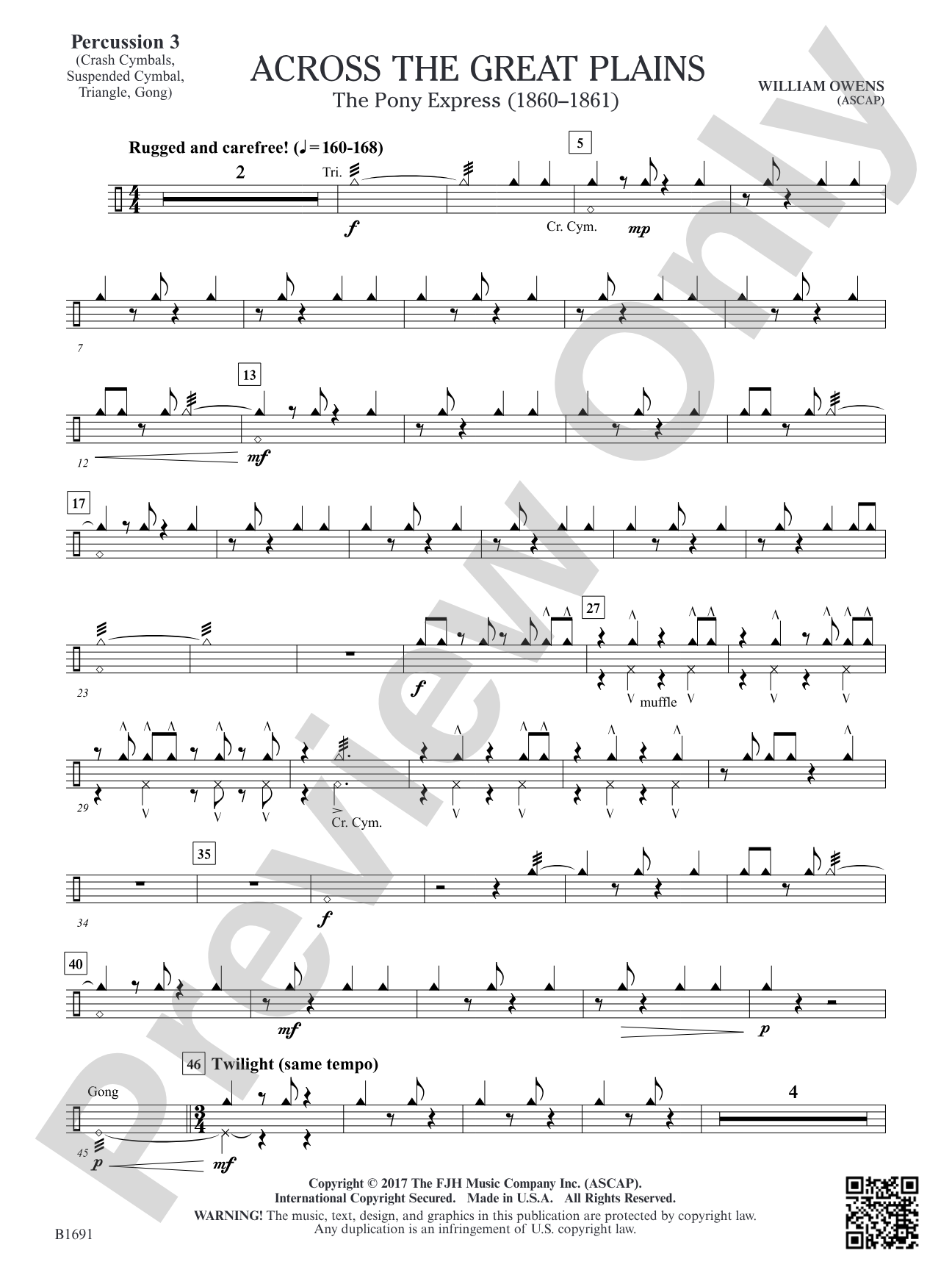 Across The Great Plains: Percussion 3