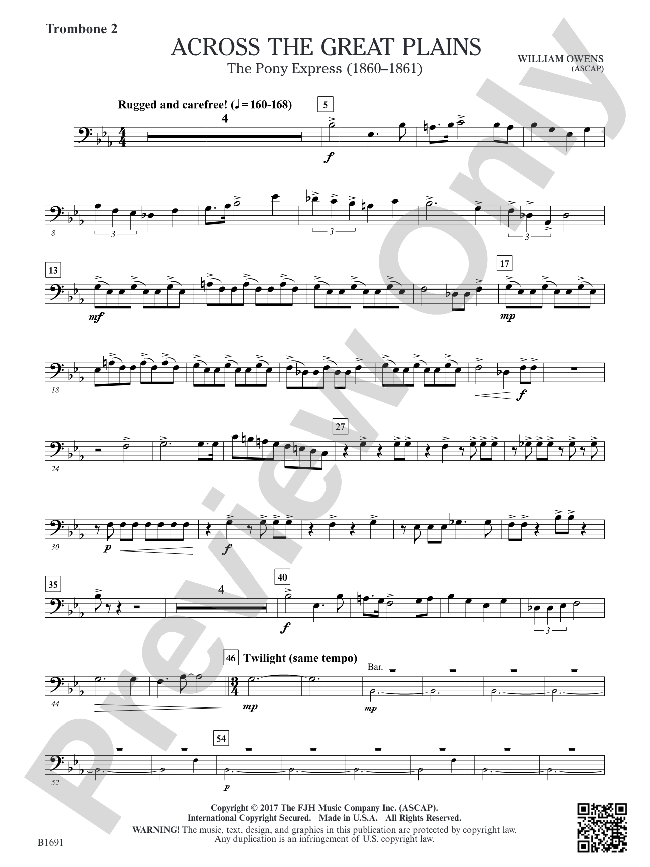 Across The Great Plains: Trombone 2