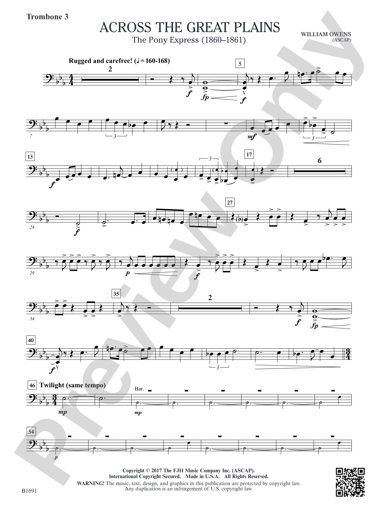 Across The Great Plains: Trombone 3