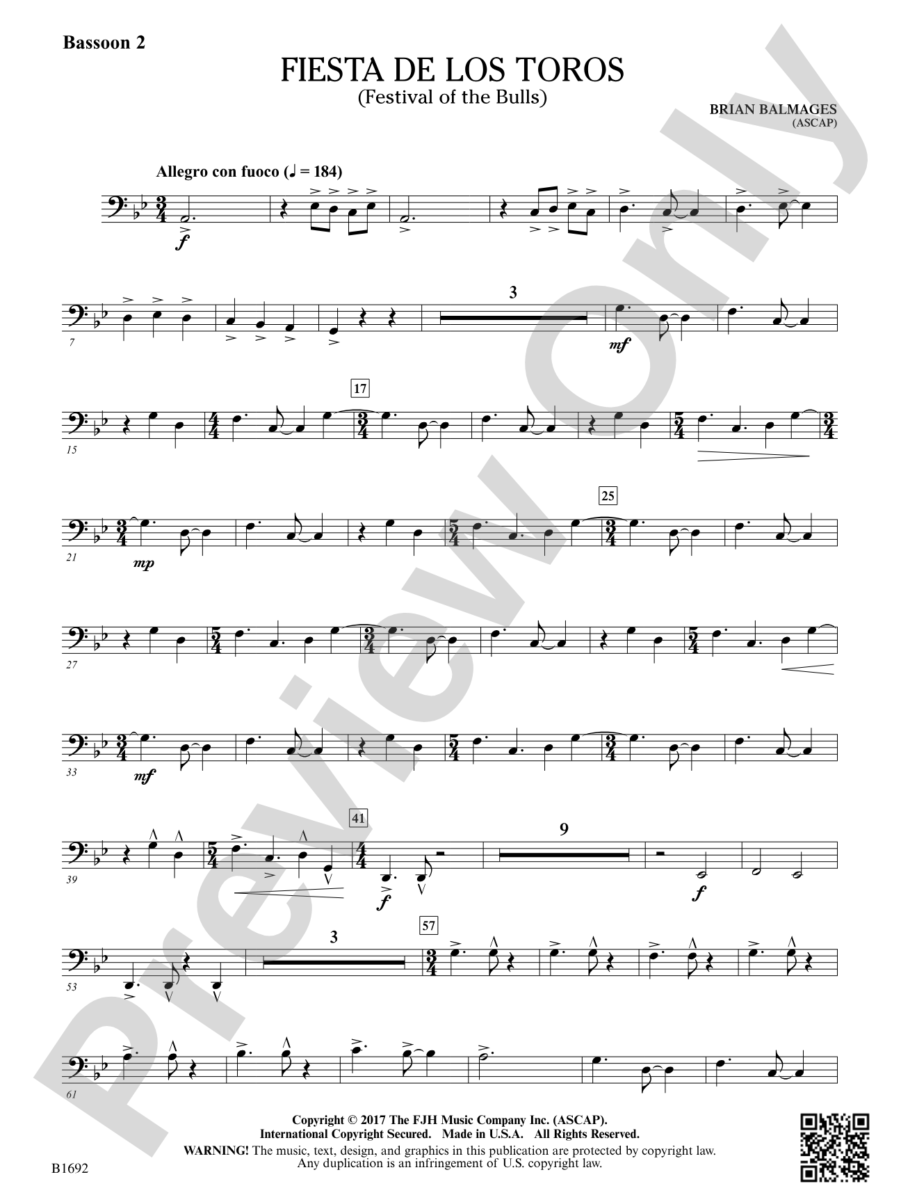Fiesta de los Toros: Bassoon 2
