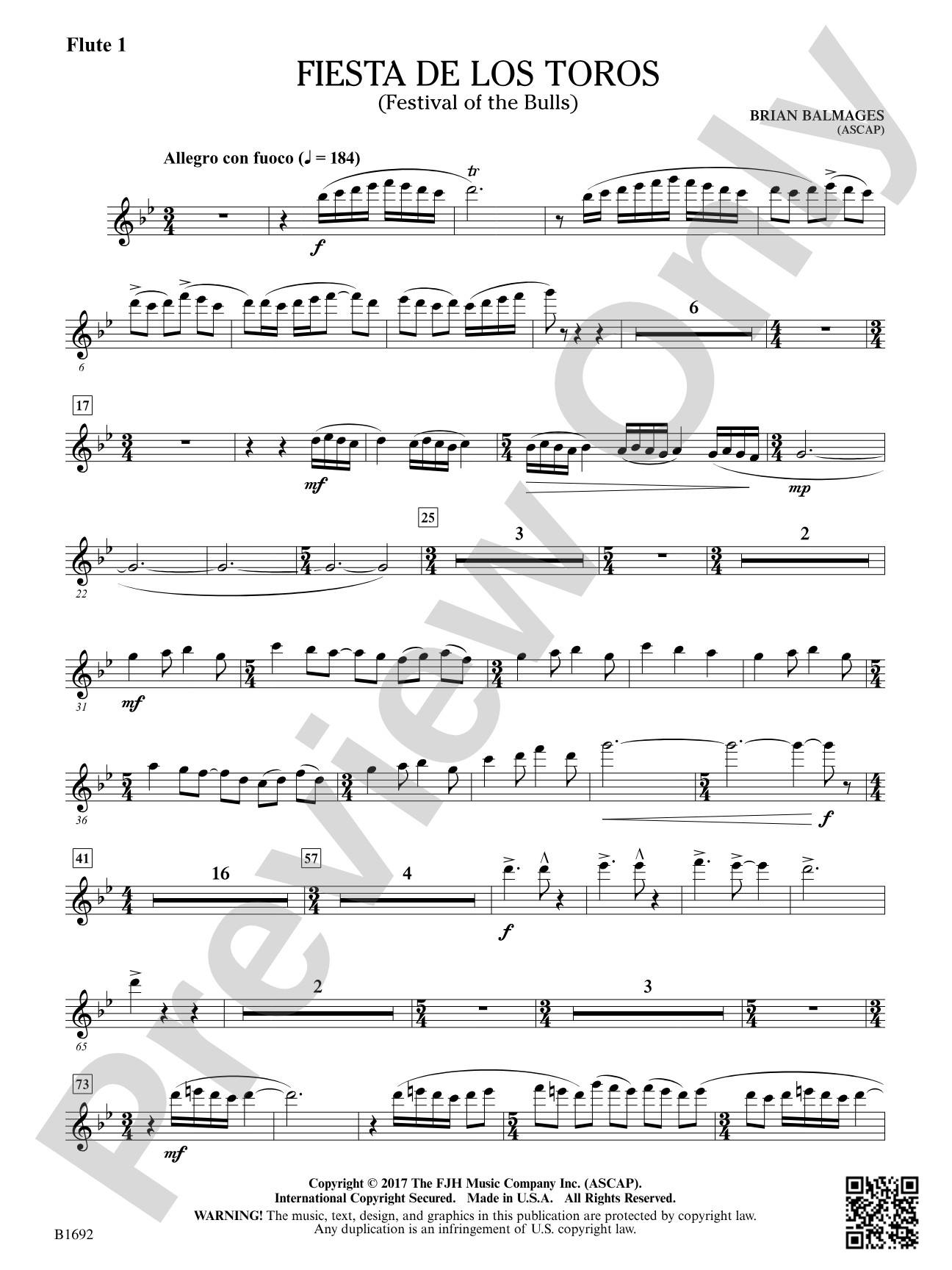 Fiesta de los Toros: Flute 1