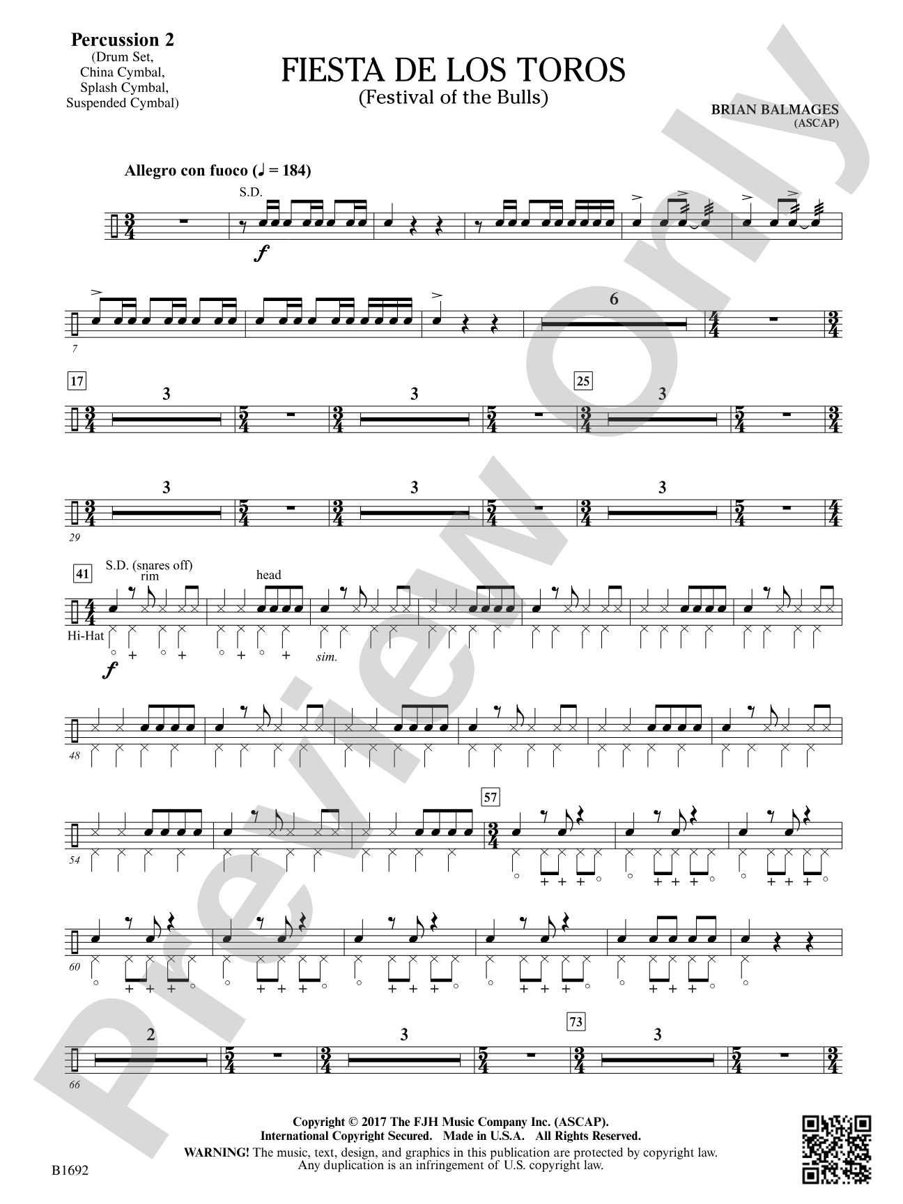 Fiesta de los Toros: Percussion 2