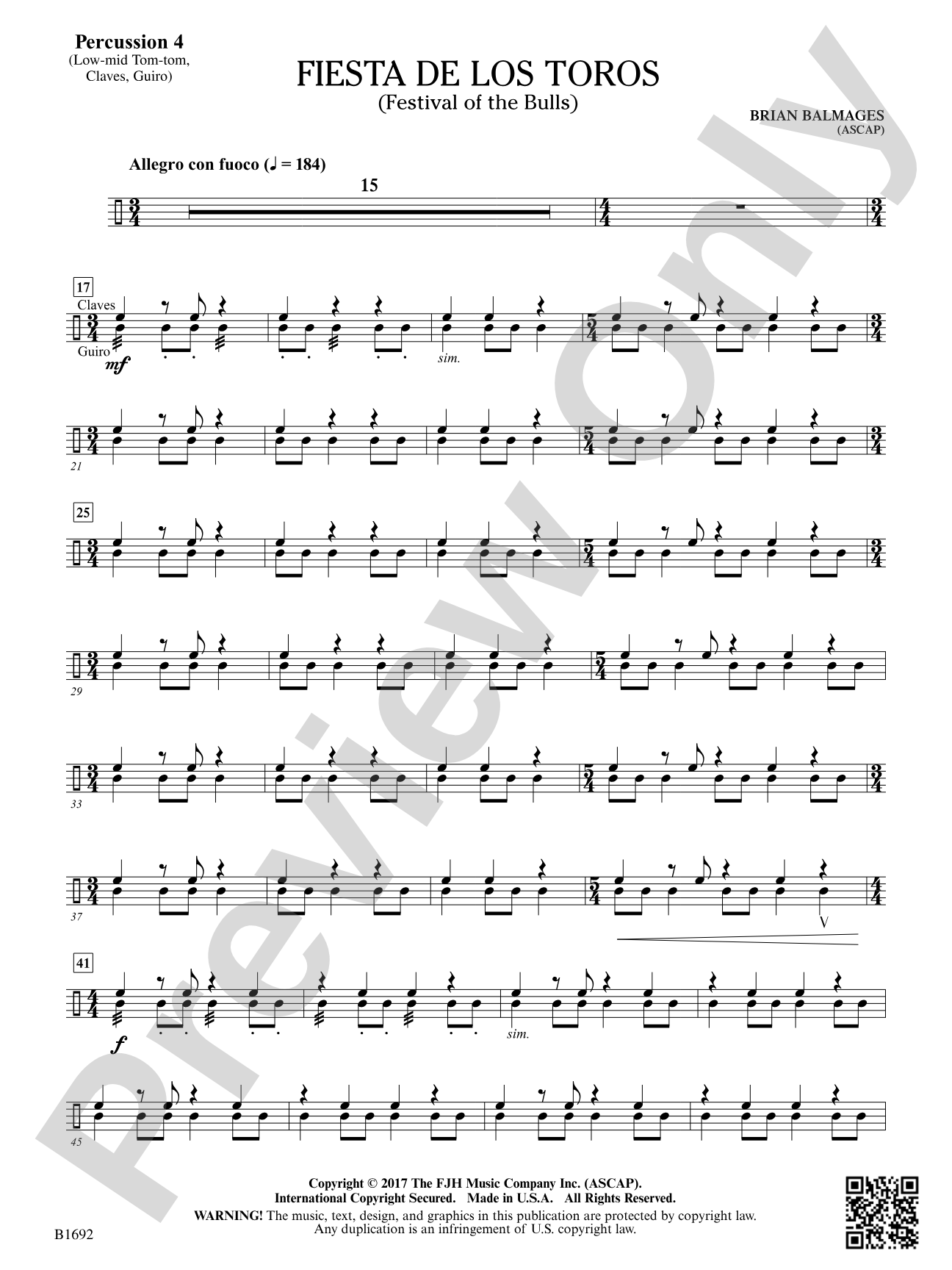 Fiesta de los Toros: Percussion 4