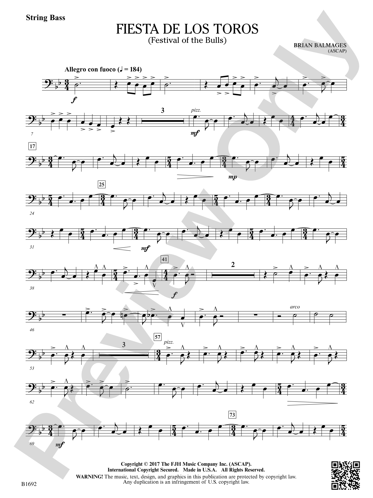 Fiesta de los Toros: String Bass