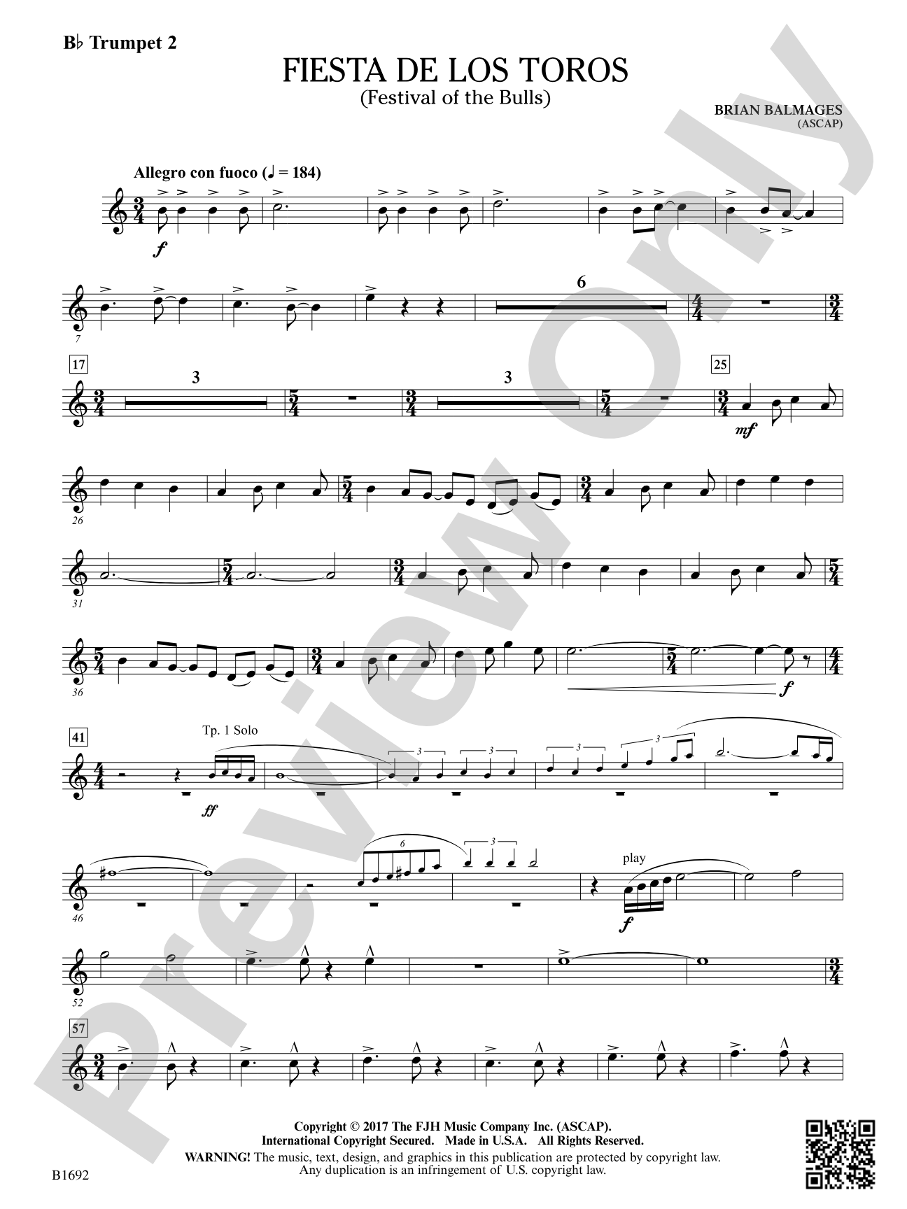 Fiesta de los Toros: B-flat Trumpet 2