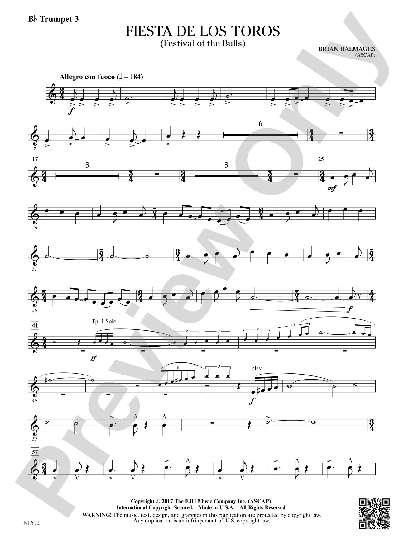 Fiesta de los Toros: B-flat Trumpet 3