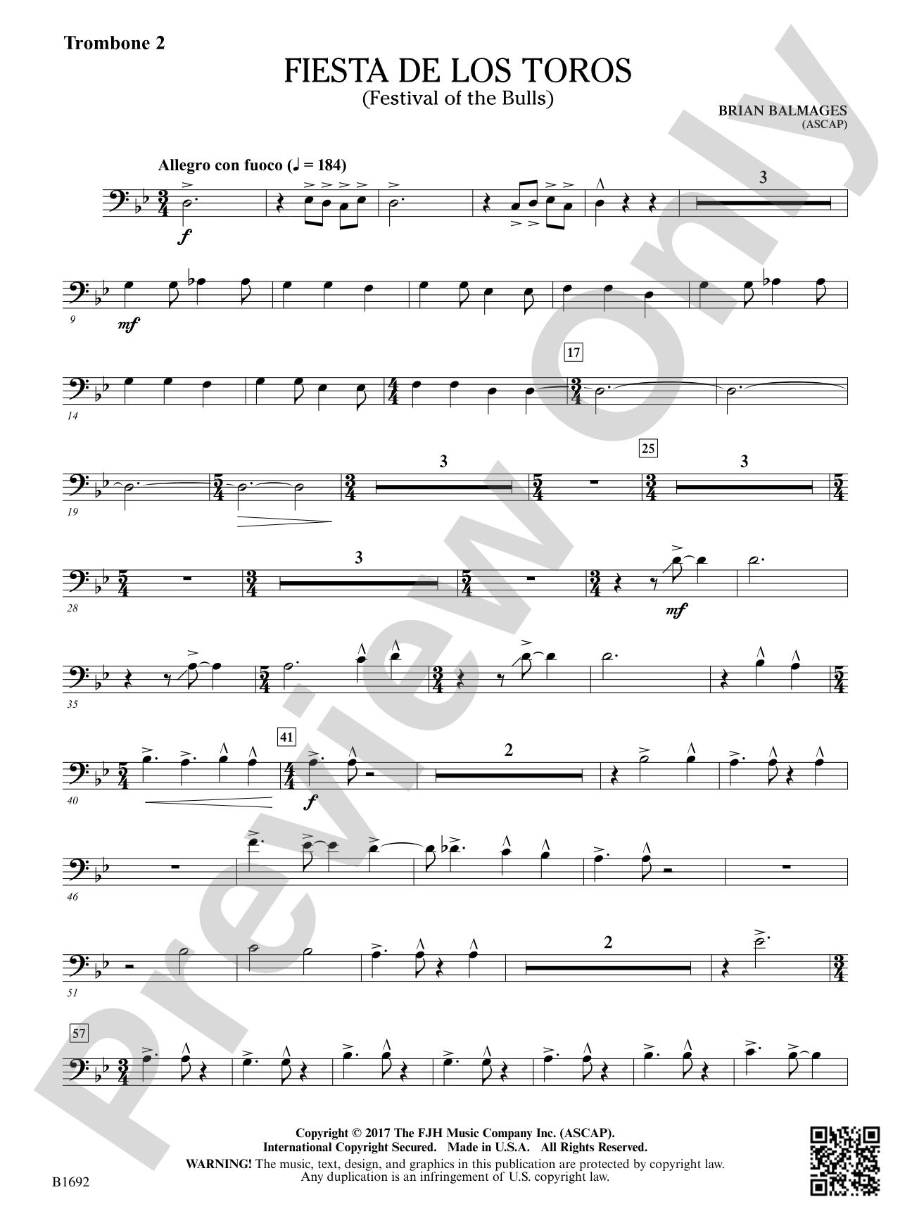 Fiesta de los Toros: Trombone 2