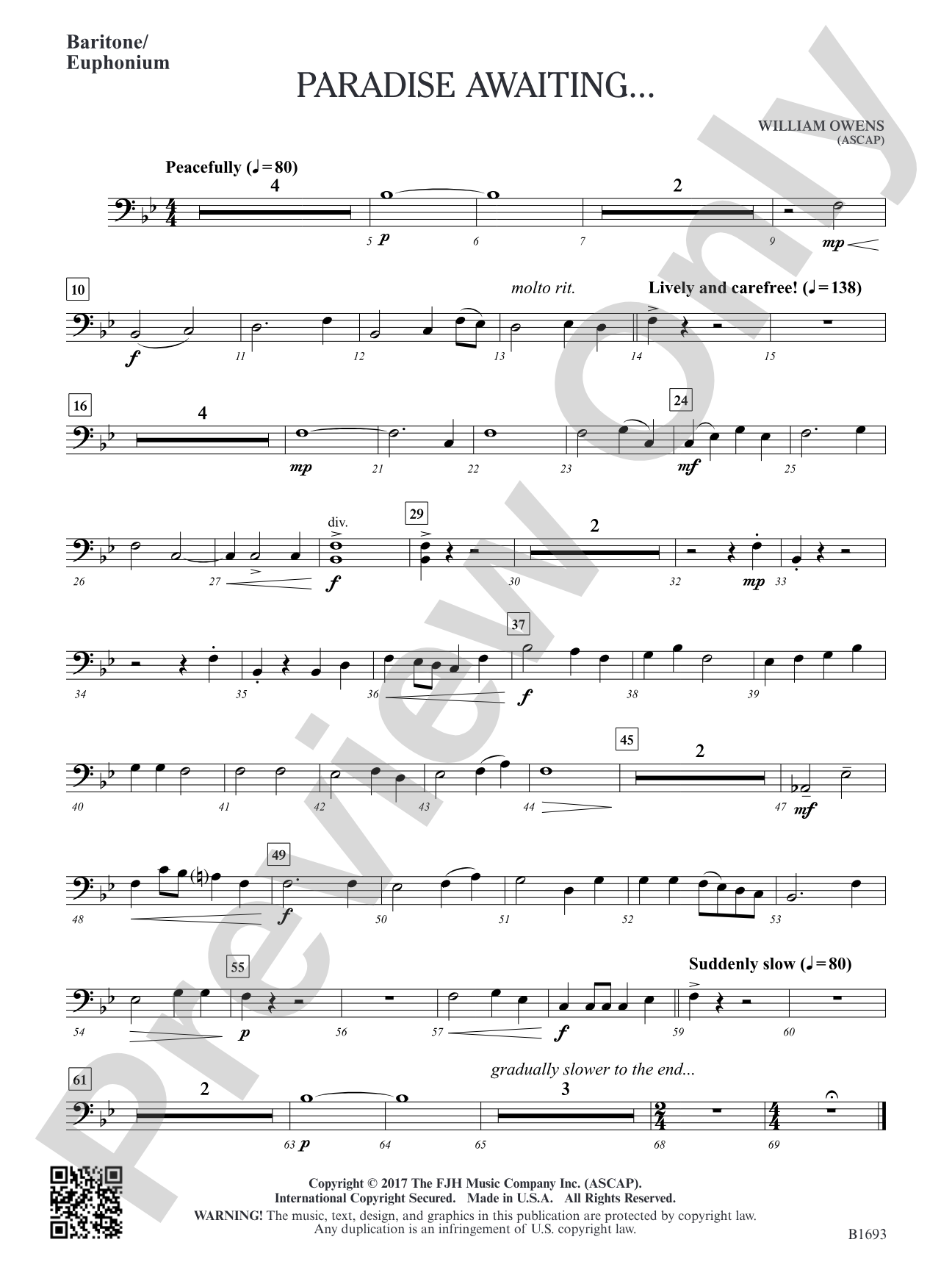 Paradise Awaiting...: Baritone/Euphonium