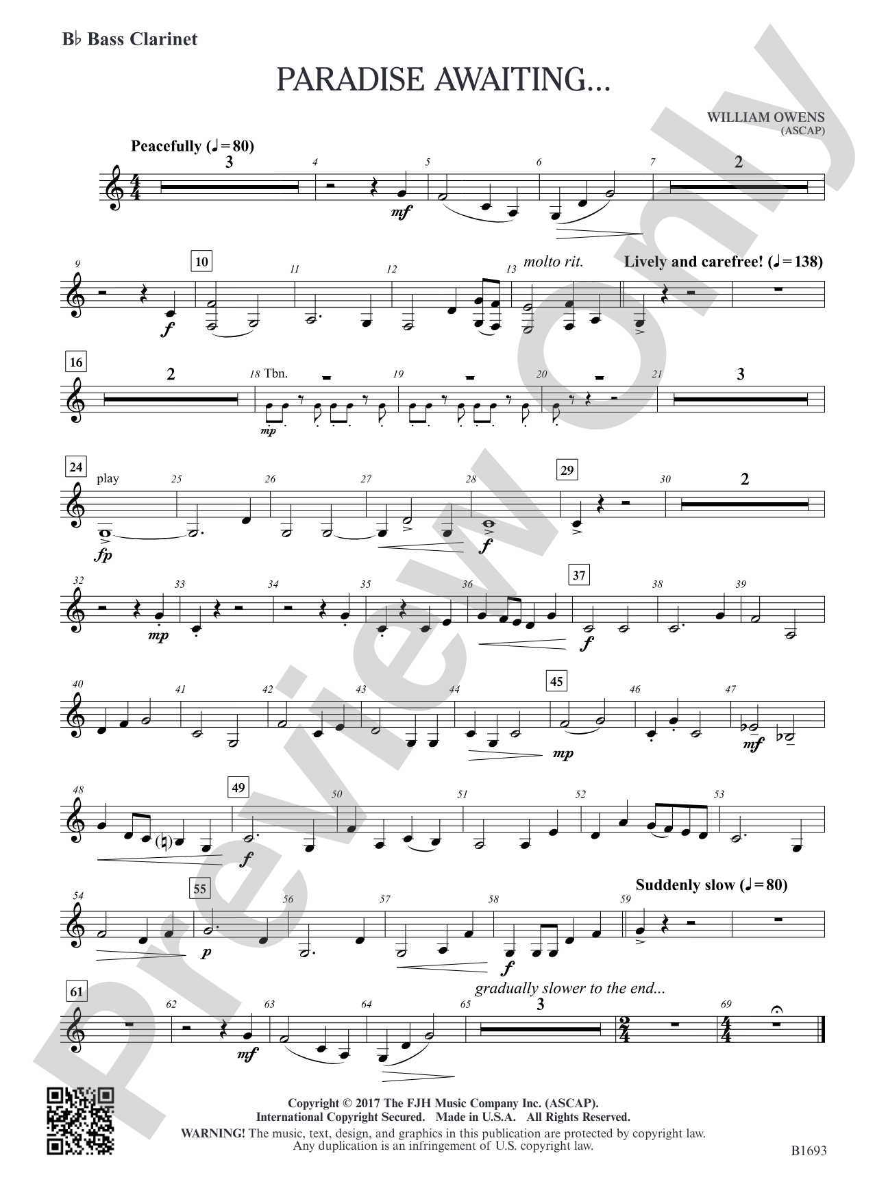 Paradise Awaiting...: B-flat Bass Clarinet