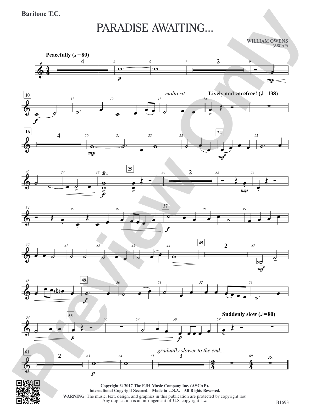 Paradise Awaiting...: Baritone T.C.
