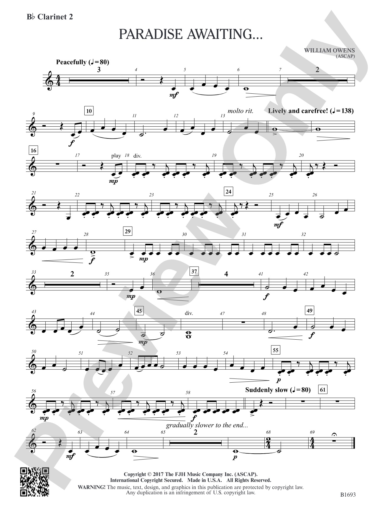 Paradise Awaiting...: B-flat Clarinet 2