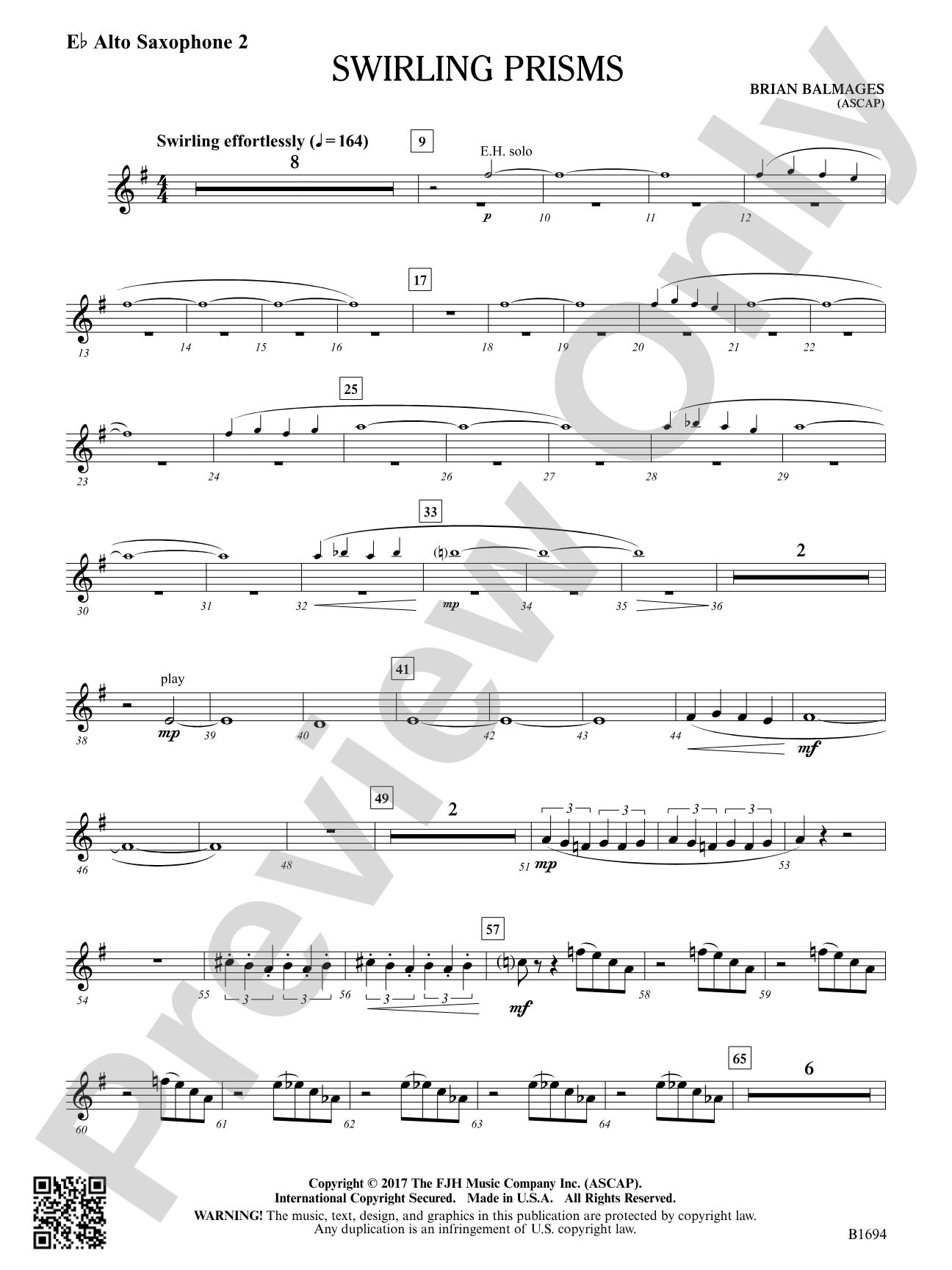 Swirling Prisms: E-flat Alto Saxophone 2