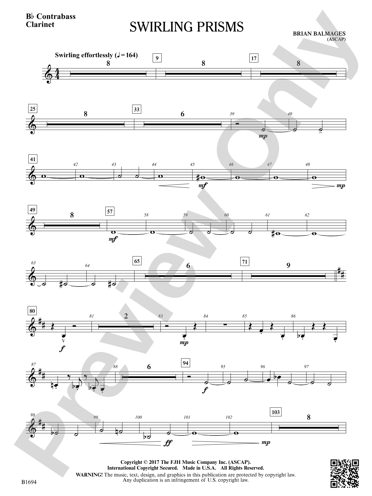Swirling Prisms: B-flat Contrabass Clarinet