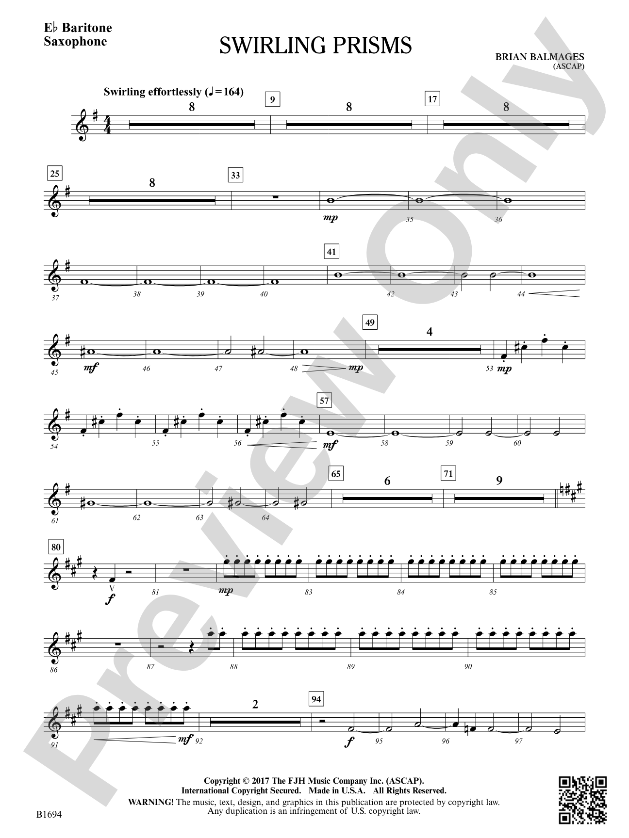 Swirling Prisms: E-flat Baritone Saxophone