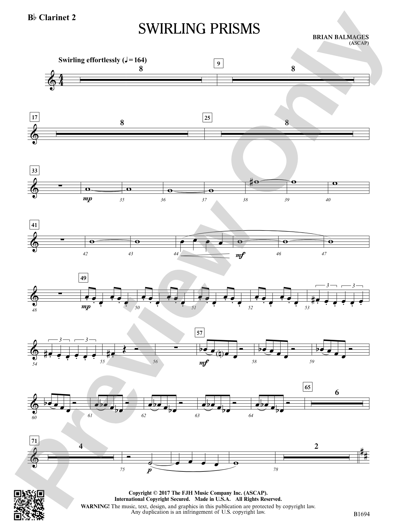 Swirling Prisms: B-flat Clarinet 2