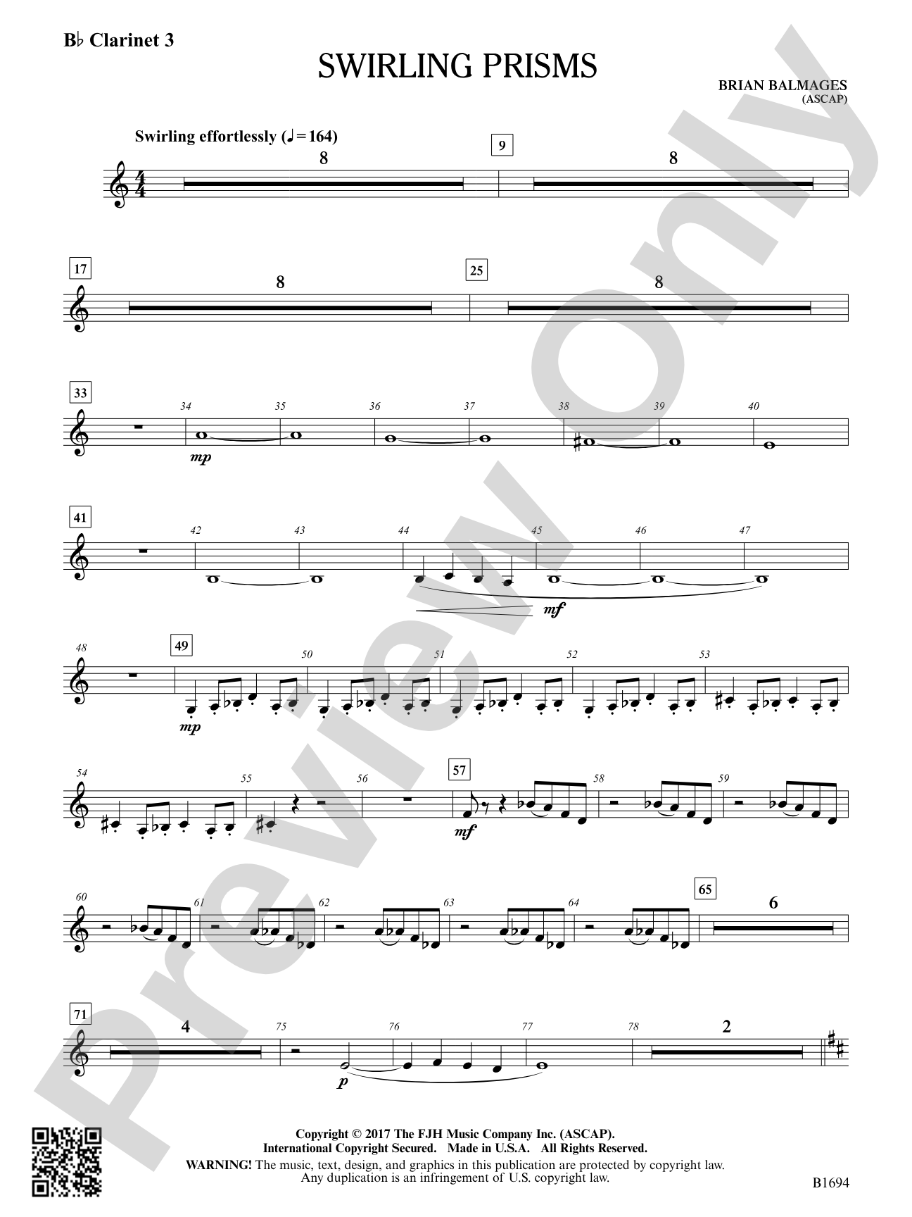 Swirling Prisms: B-flat Clarinet 3