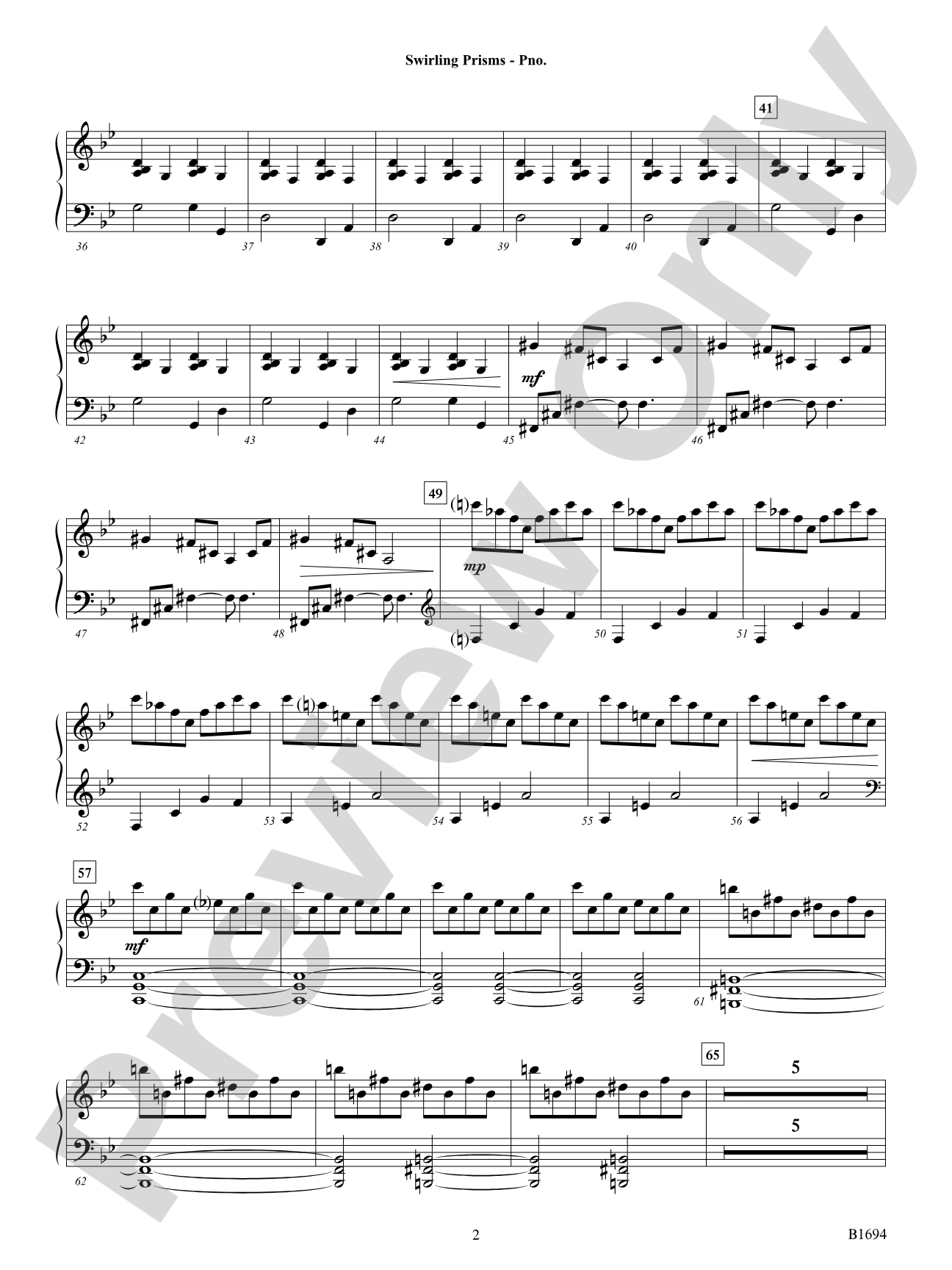 Swirling Prisms: Piano