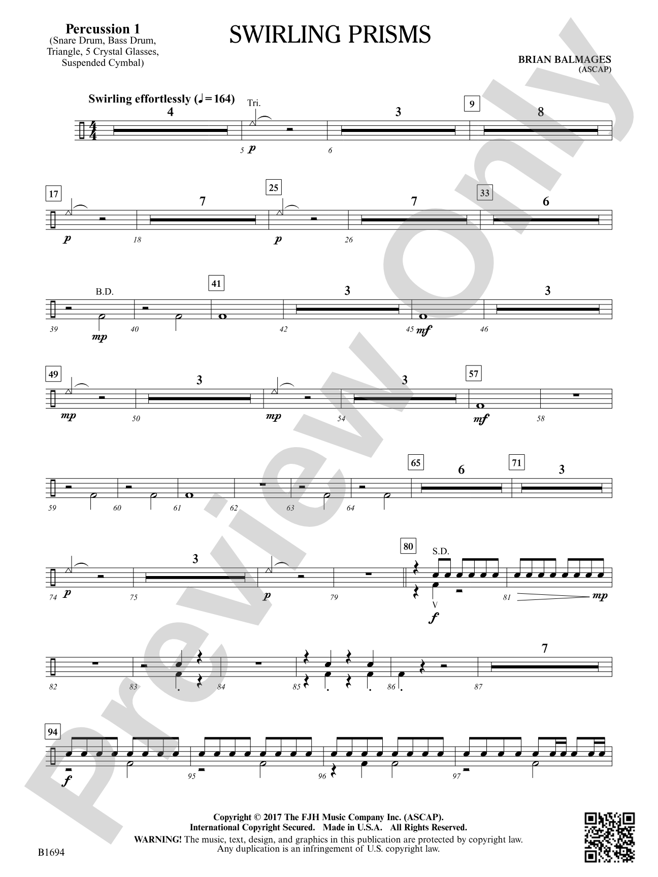 Swirling Prisms: Percussion 1