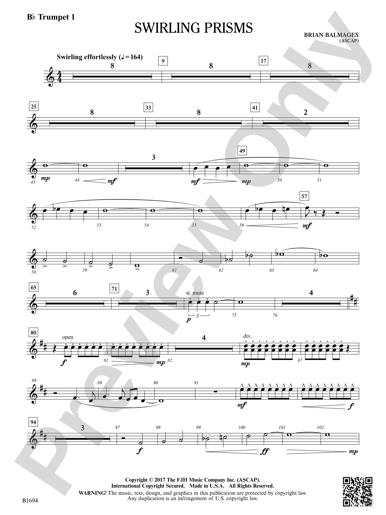 Swirling Prisms: B-flat Trumpet 1