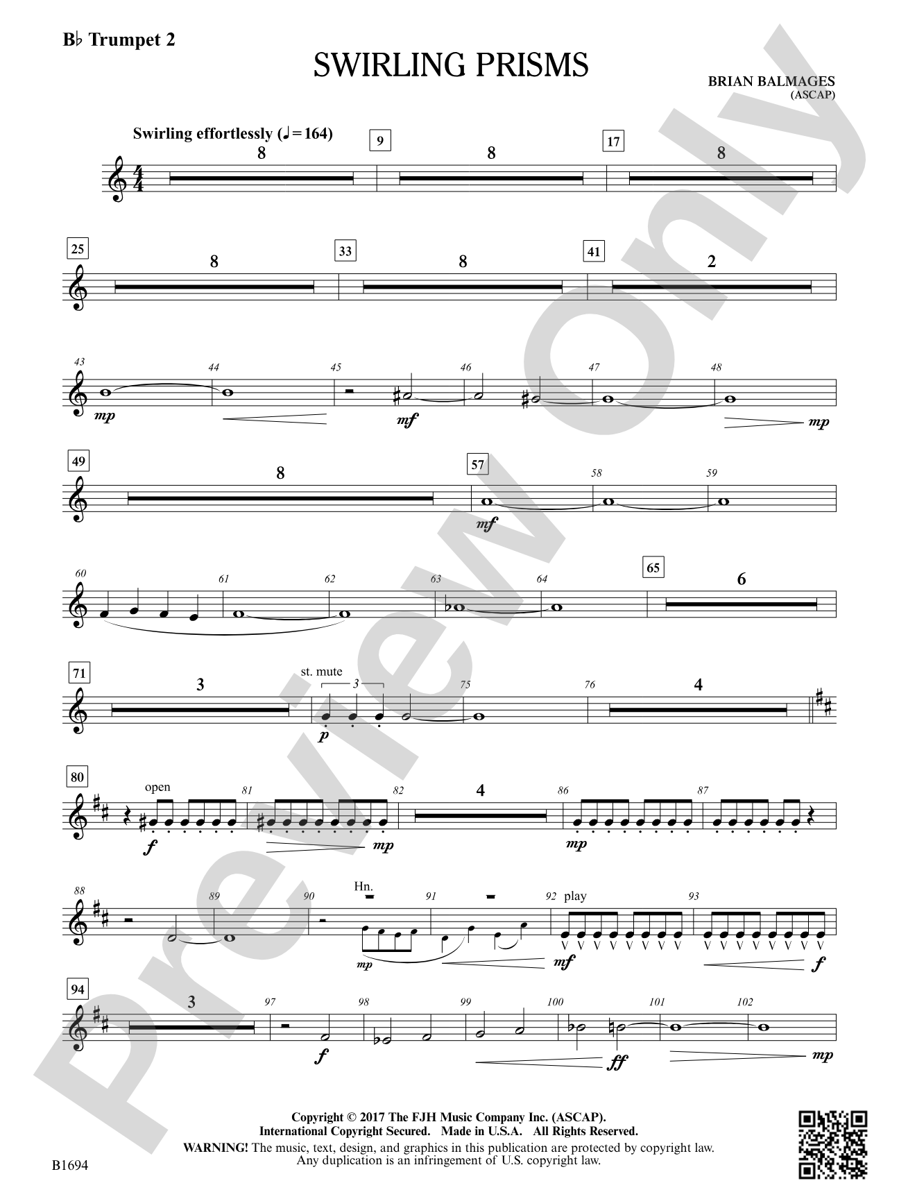 Swirling Prisms: B-flat Trumpet 2