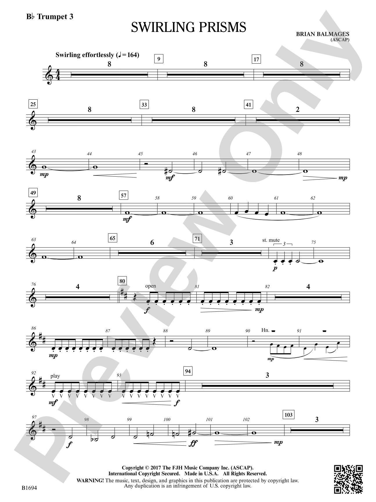Swirling Prisms: B-flat Trumpet 3