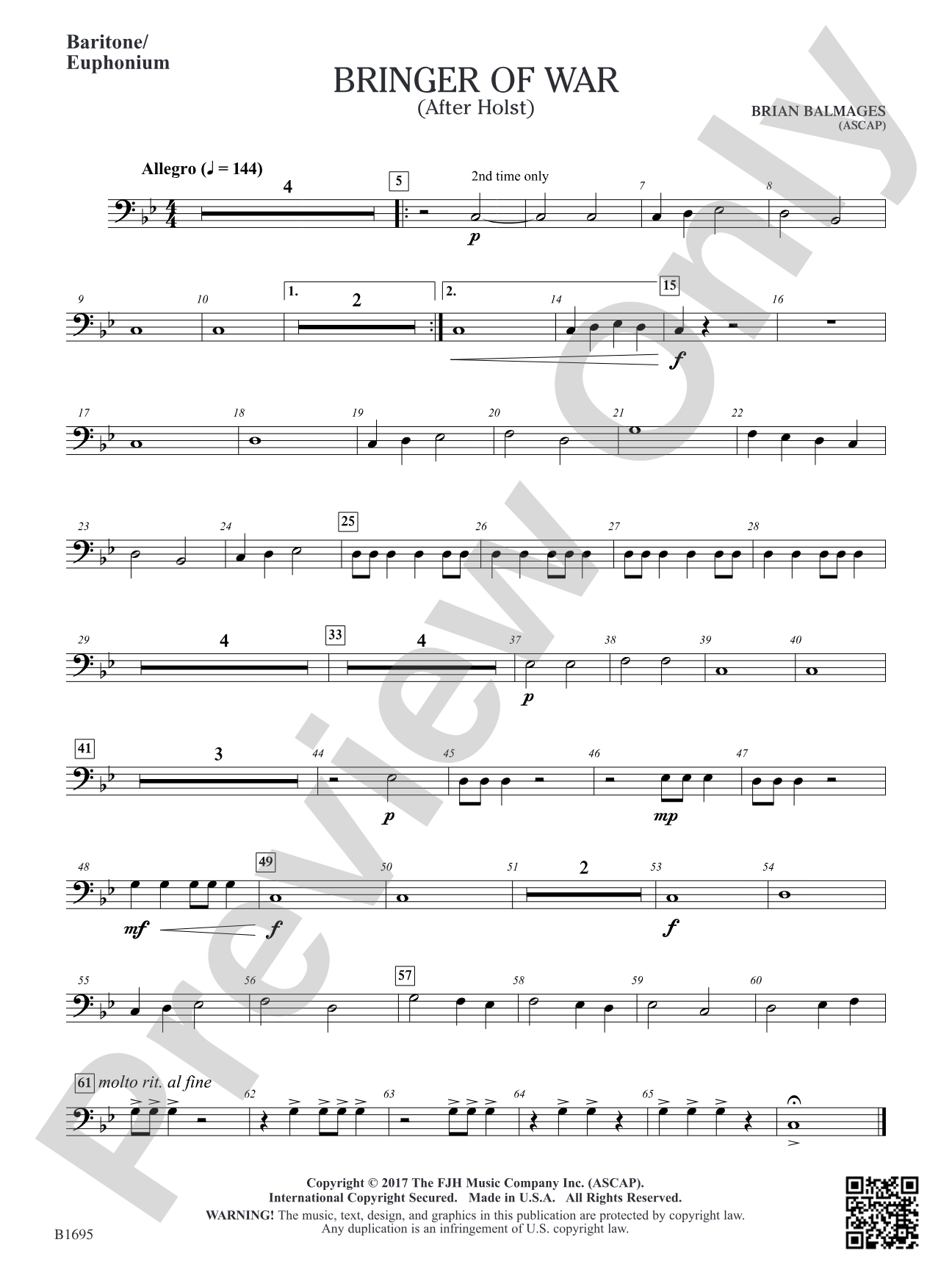 Bringer of War: Baritone / Euphonium