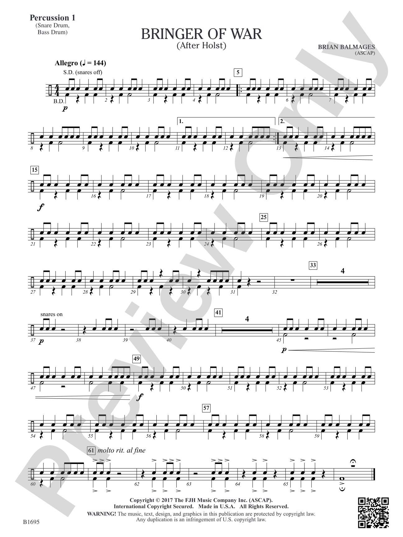 Bringer of War: Percussion 1
