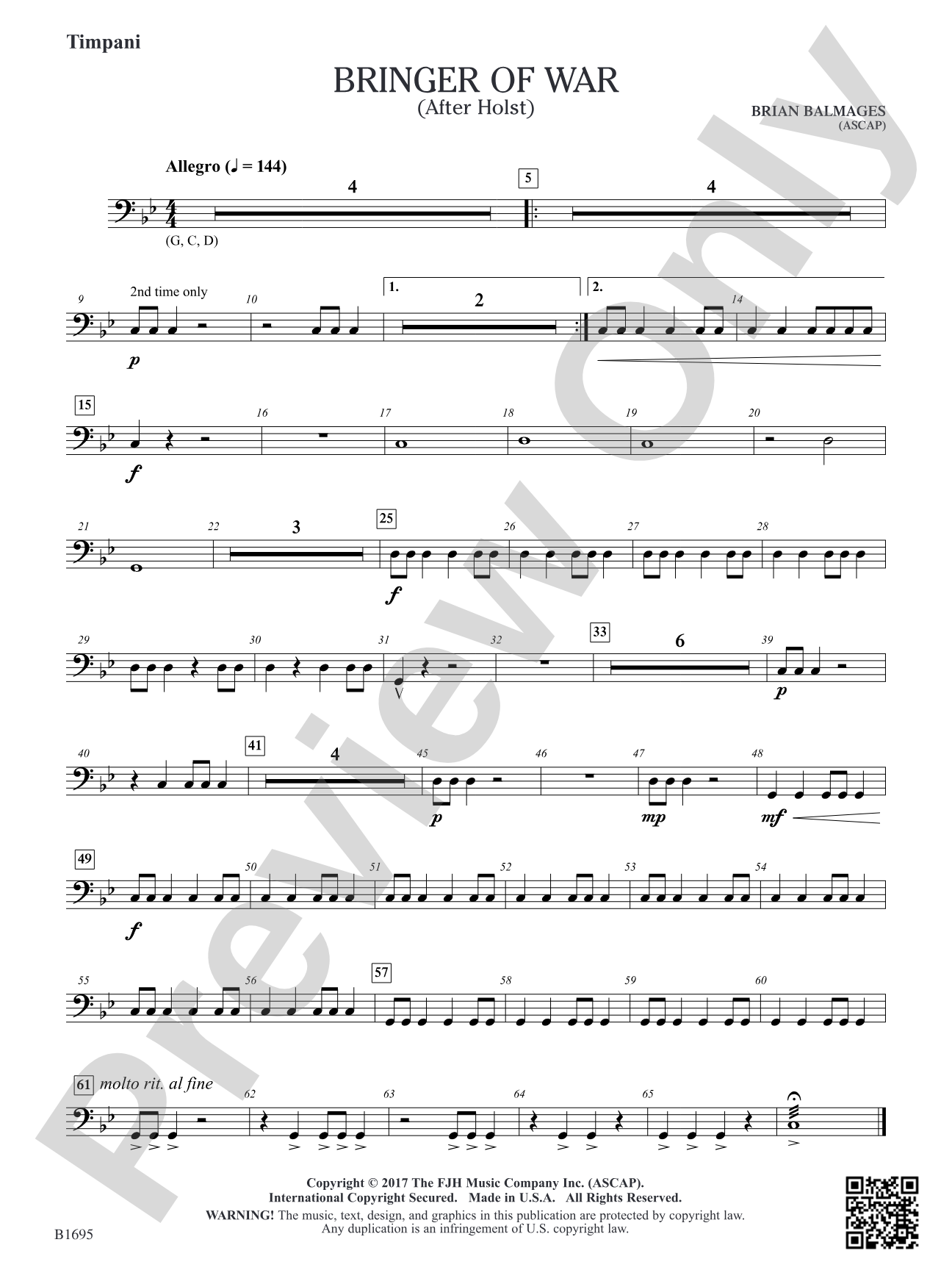 Bringer of War: Timpani
