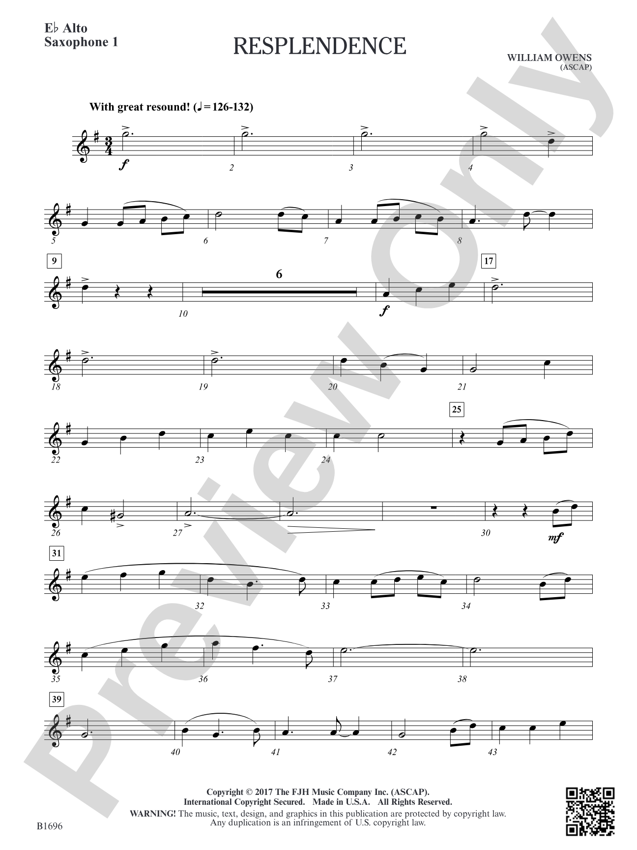 Resplendence: E-flat Alto Saxophone 1