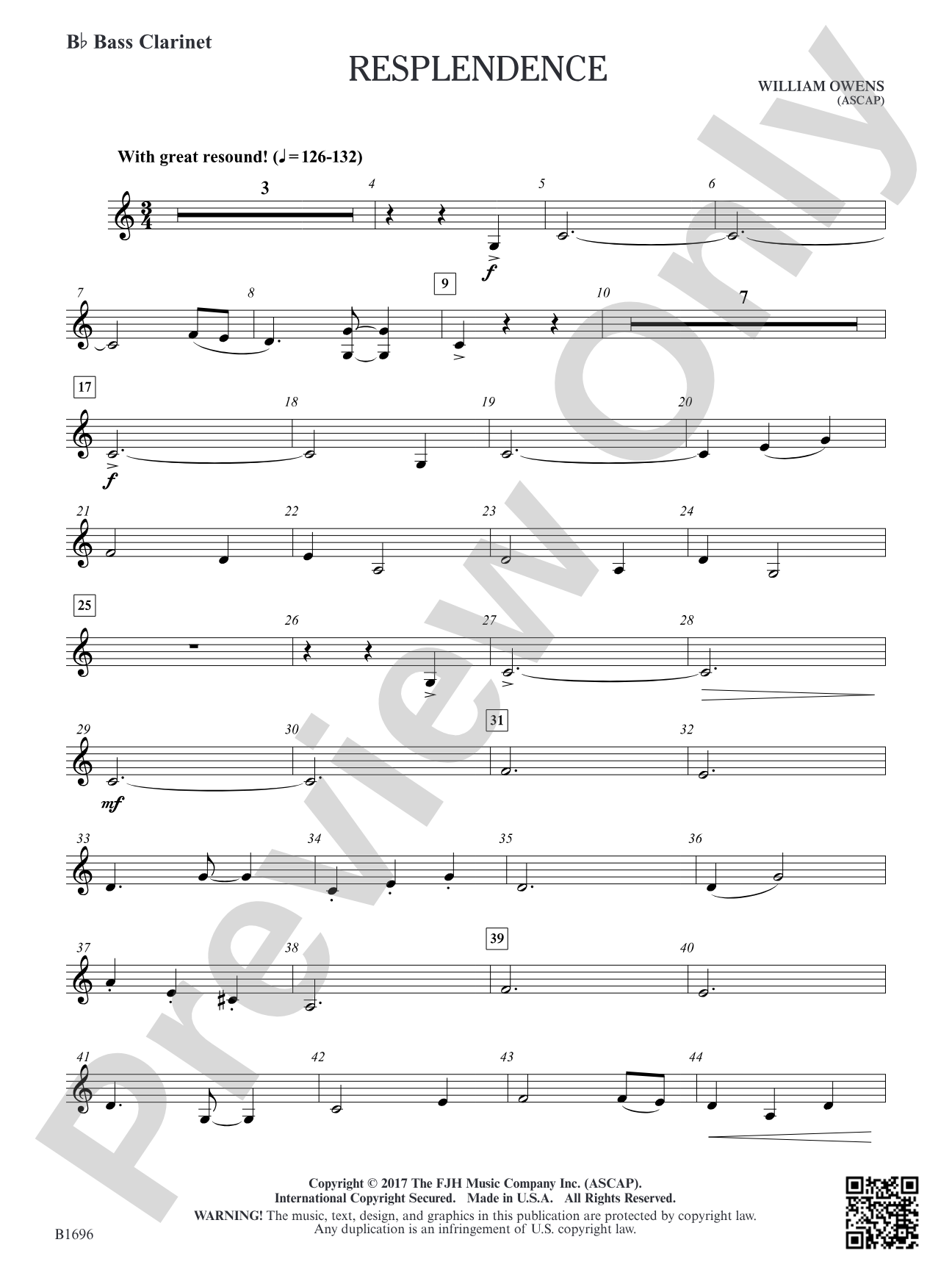 Resplendence: B-flat Bass Clarinet